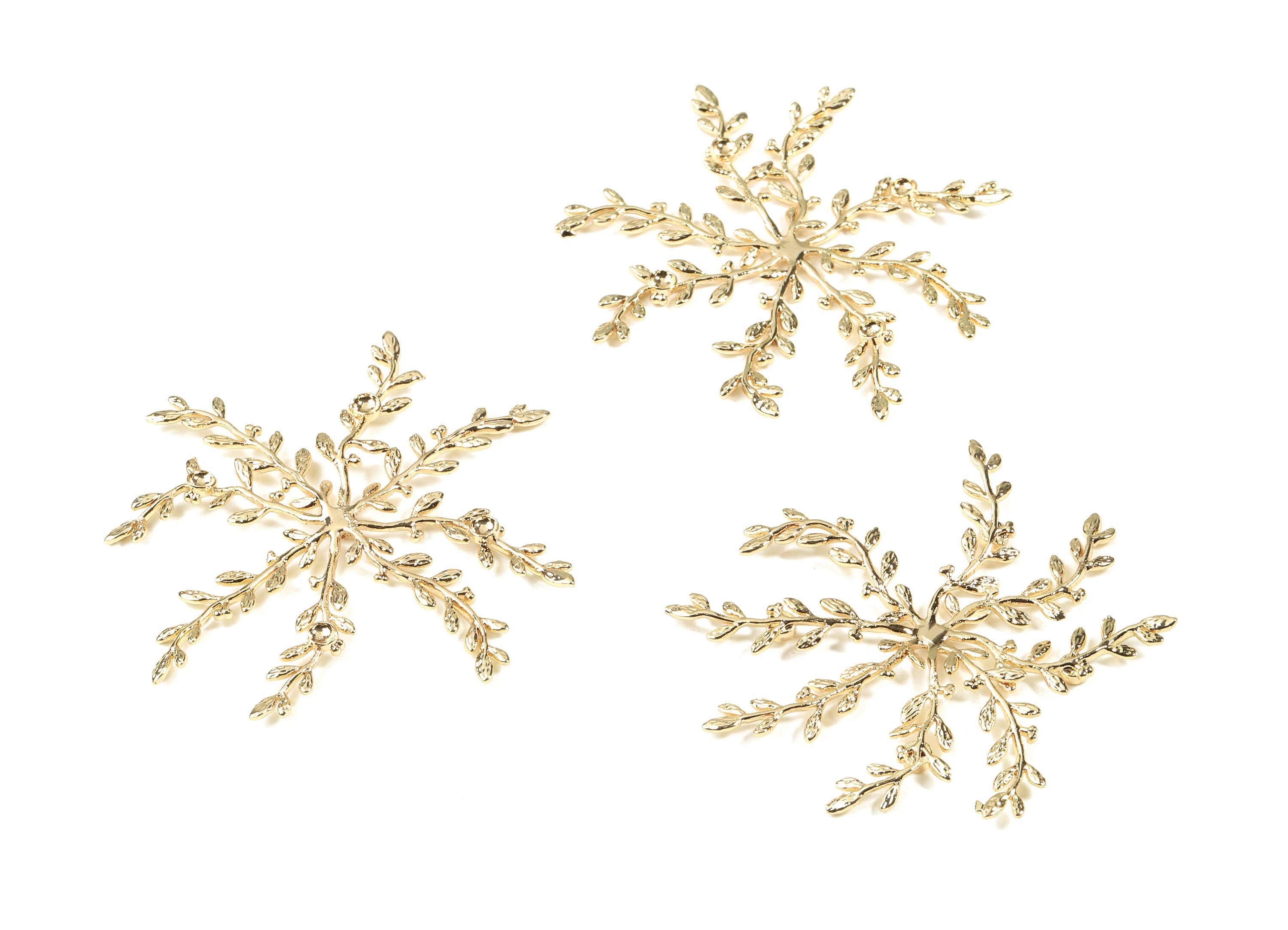 Brass Branch Brooch For Pearl - Gold Brass Branch Brooch - 18K Real Gold Plated Brass - Jewelry Supplies - 56.41x56.41x2.02mm - RGP2470 - DOMEDBAZAAR