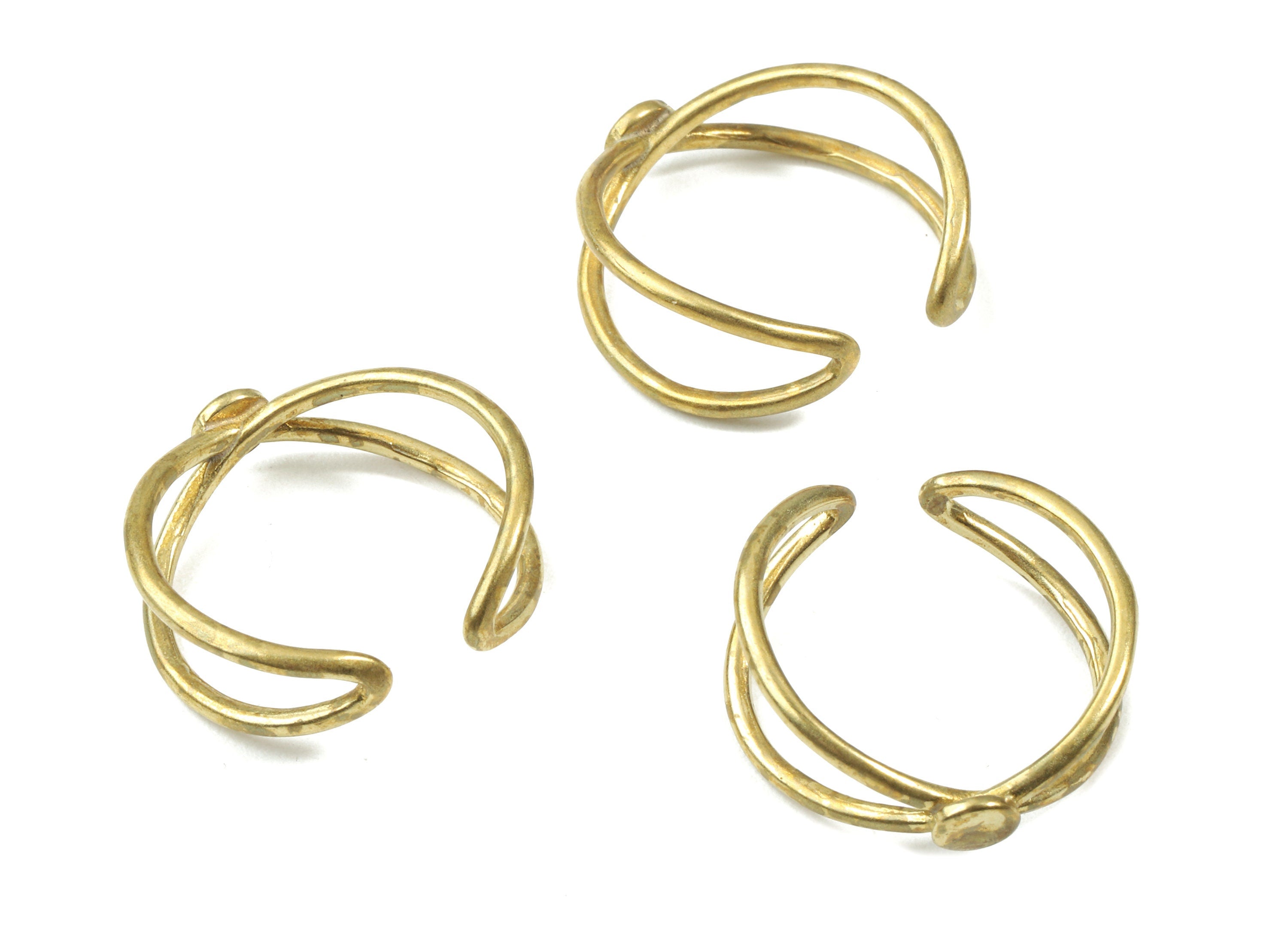 Brass Wire Ring - Raw Brass Open Wire Ring - Earring Ring - Jewelry Supplies - 22.09x8.1x2.57mm - PP3075 - DOMEDBAZAAR