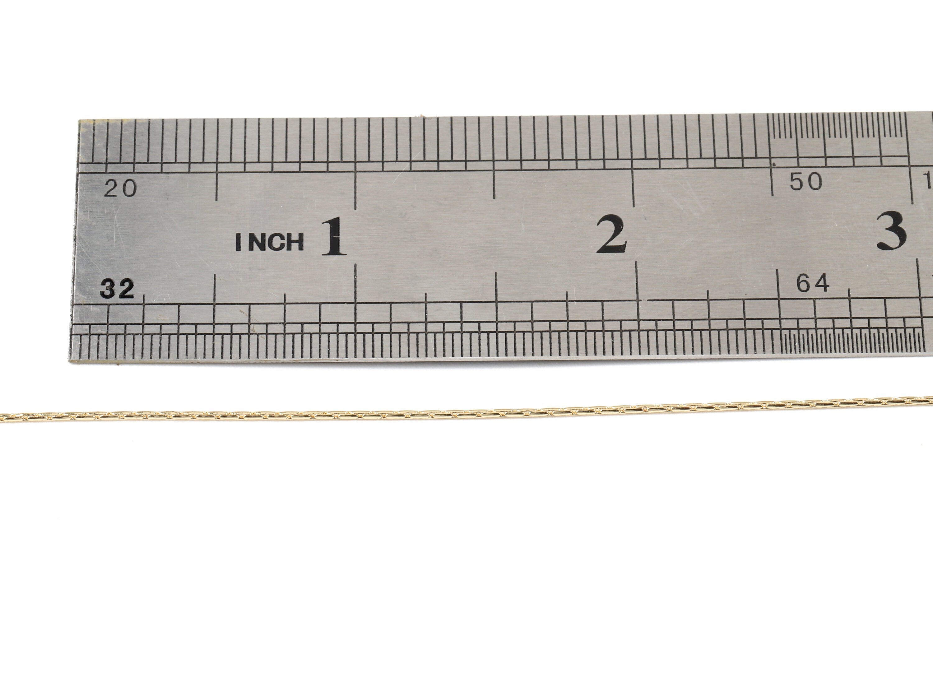 Finished Cable Chain - 20" Brass Necklace Chain - 18K Real Gold Plated Brass - "20.08"" x 0.03"" x 0.03"" - RGP2573 - DOMEDBAZAAR