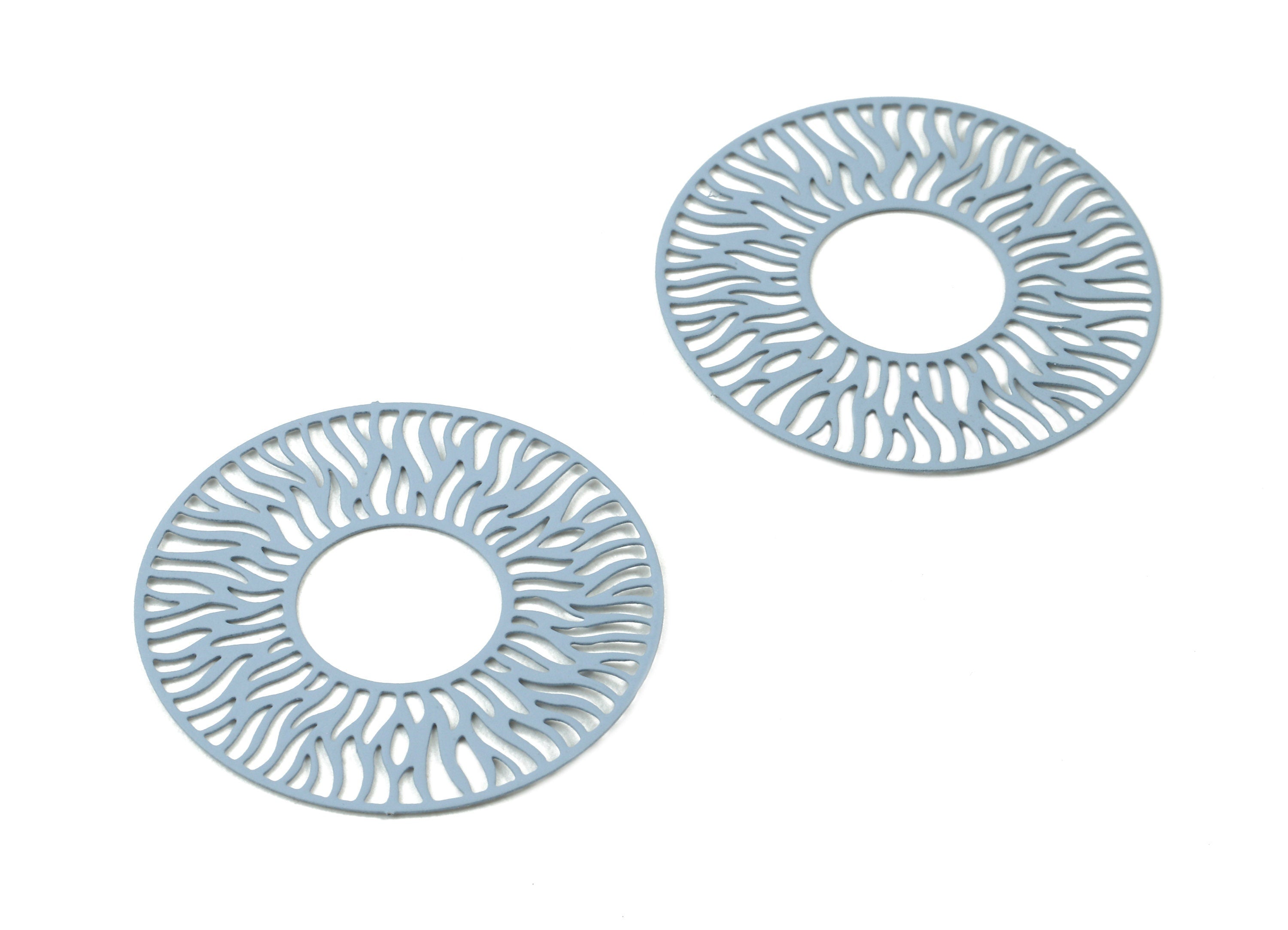 Gray Round Brass Earring Charms - Brass Round Necklace Pendant - Earring Supplies - Color Code: J01 - 29.93x29.93x0.36mm - JJC6016-J01 - DOMEDBAZAAR