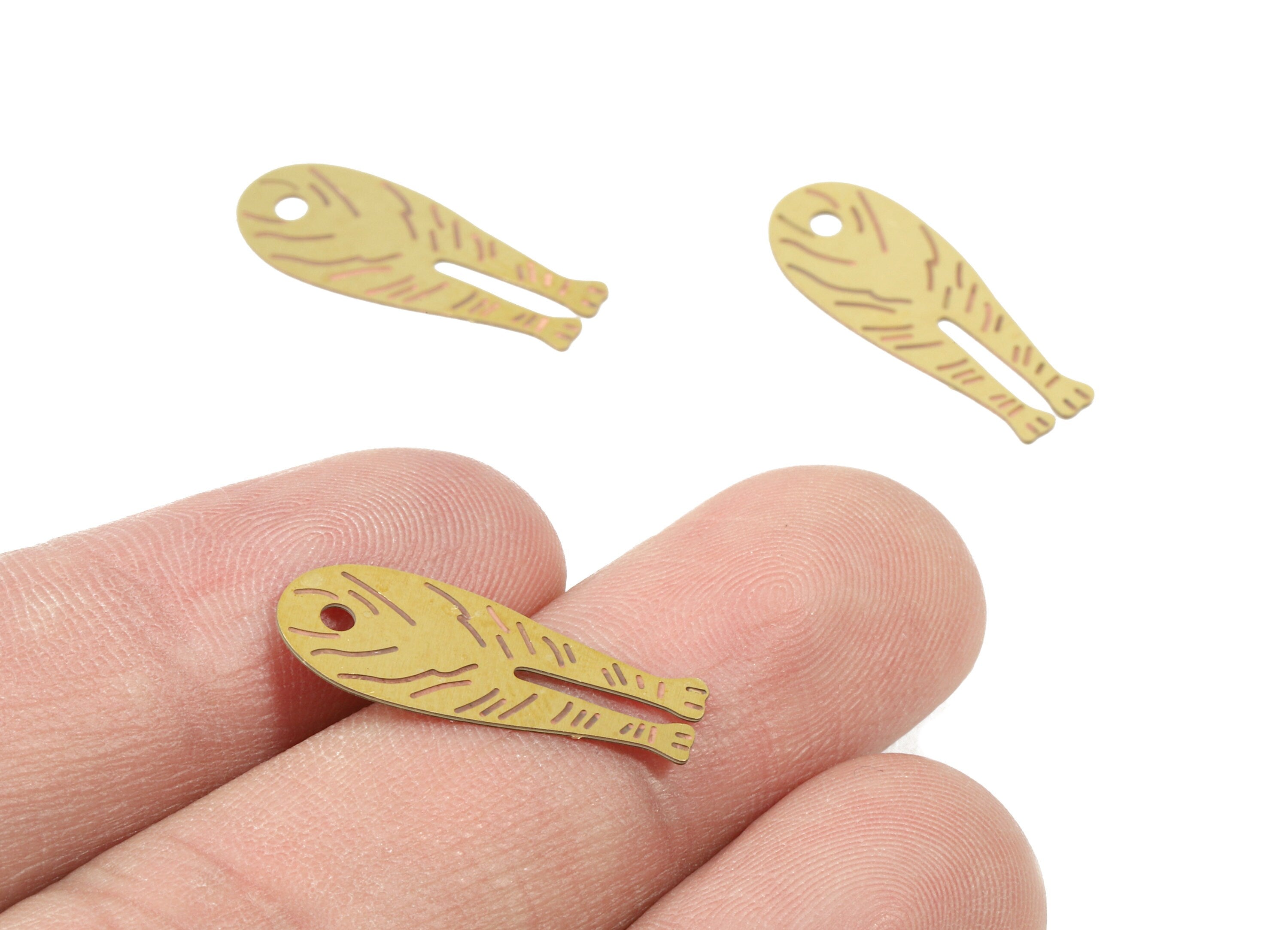 Brass Tiger Leg Earring Charm - Raw Brass Tiger Leg Necklace Charms - Necklace Findings - Jewelry Supplies - 22.34x8.86x0.3mm - JJC623 - DOMEDBAZAAR