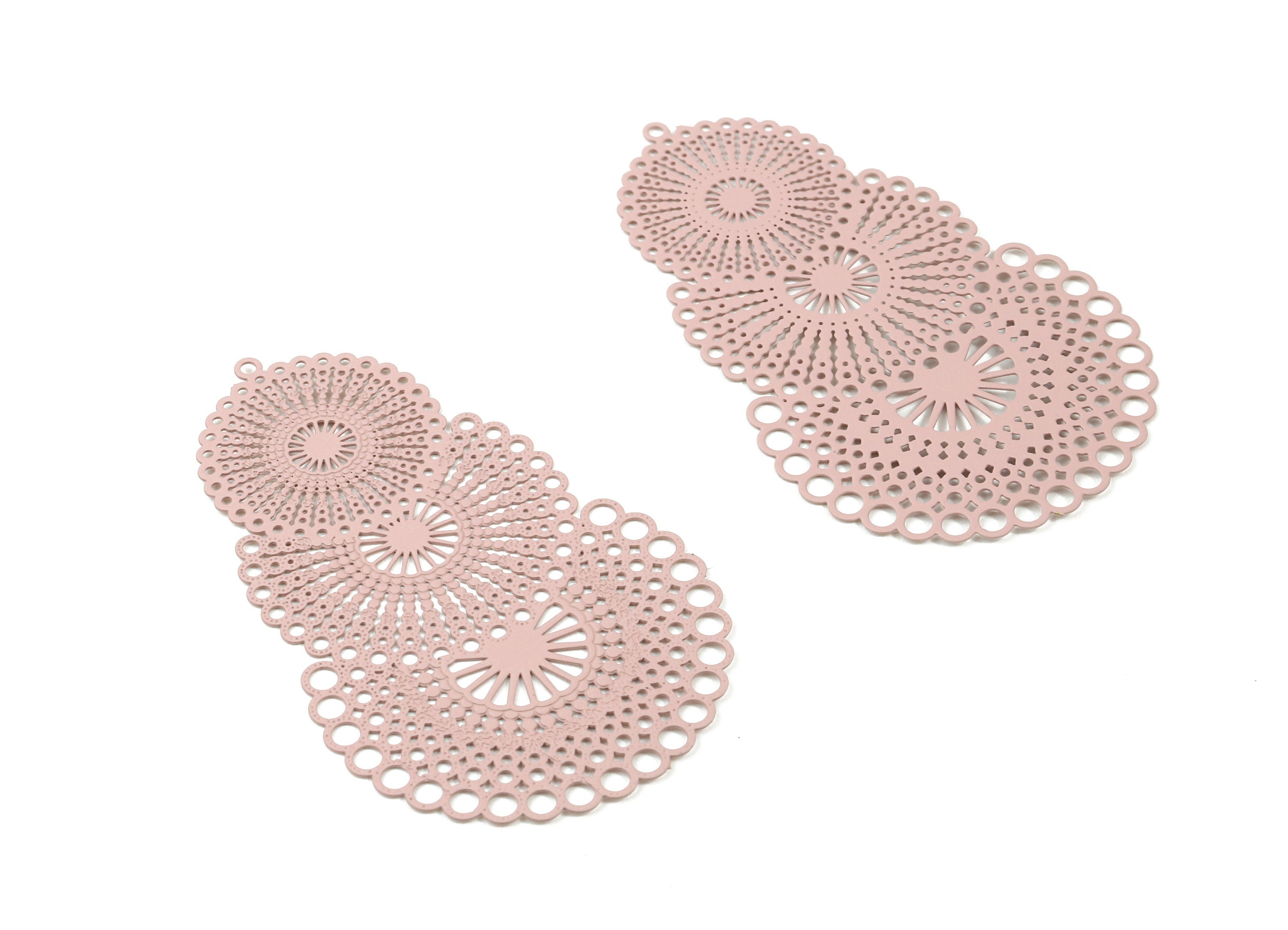 Dragonfly Pink Rounds Brass Pendant - Brass Round For Necklace - Earring Supplies - Color Code: J03 - 56.63x35.53x0.44mm - JJB3881-J03 - DOMEDBAZAAR