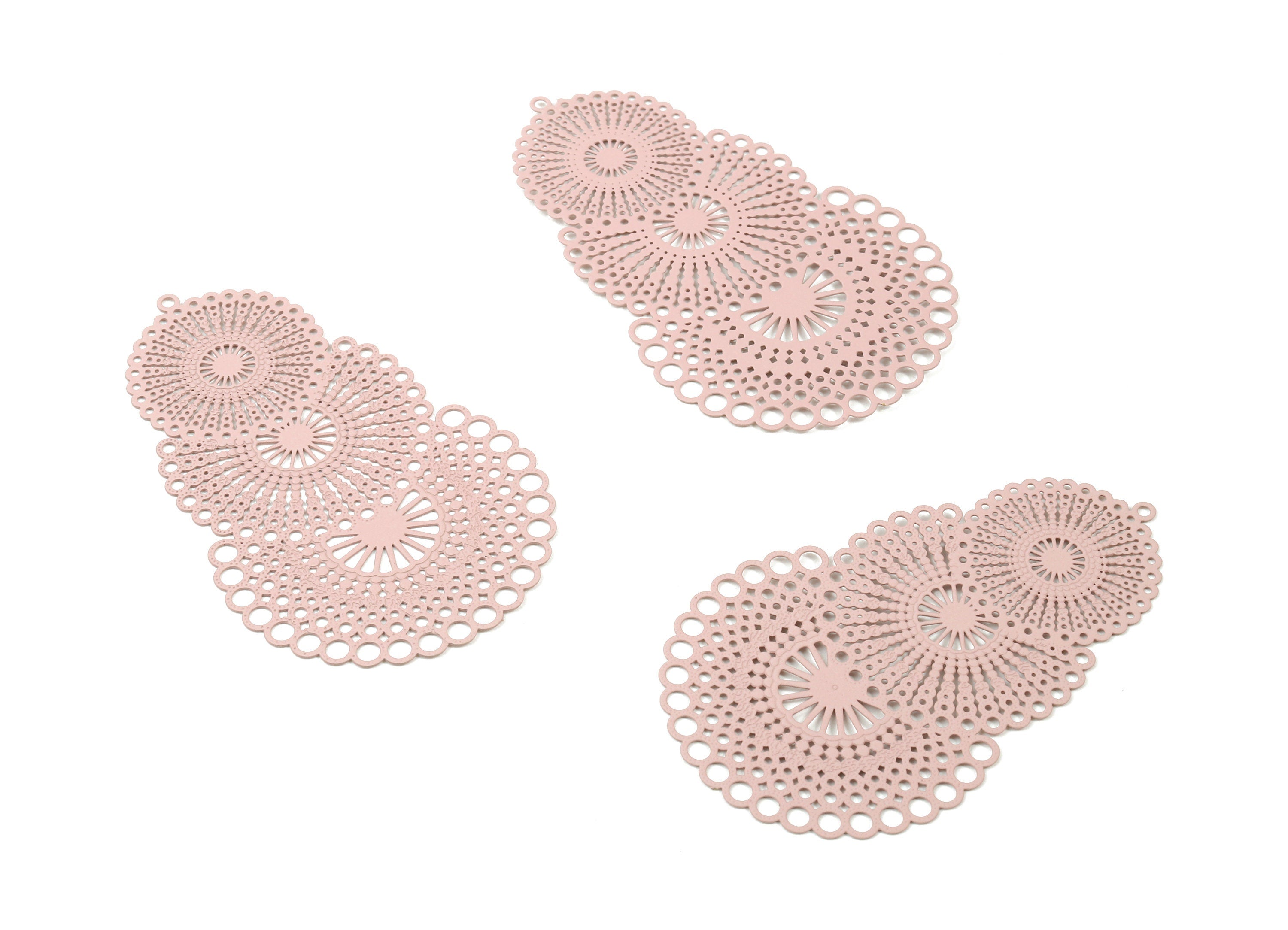 Dragonfly Pink Rounds Brass Pendant - Brass Round For Necklace - Earring Supplies - Color Code: J03 - 56.63x35.53x0.44mm - JJB3881-J03 - DOMEDBAZAAR