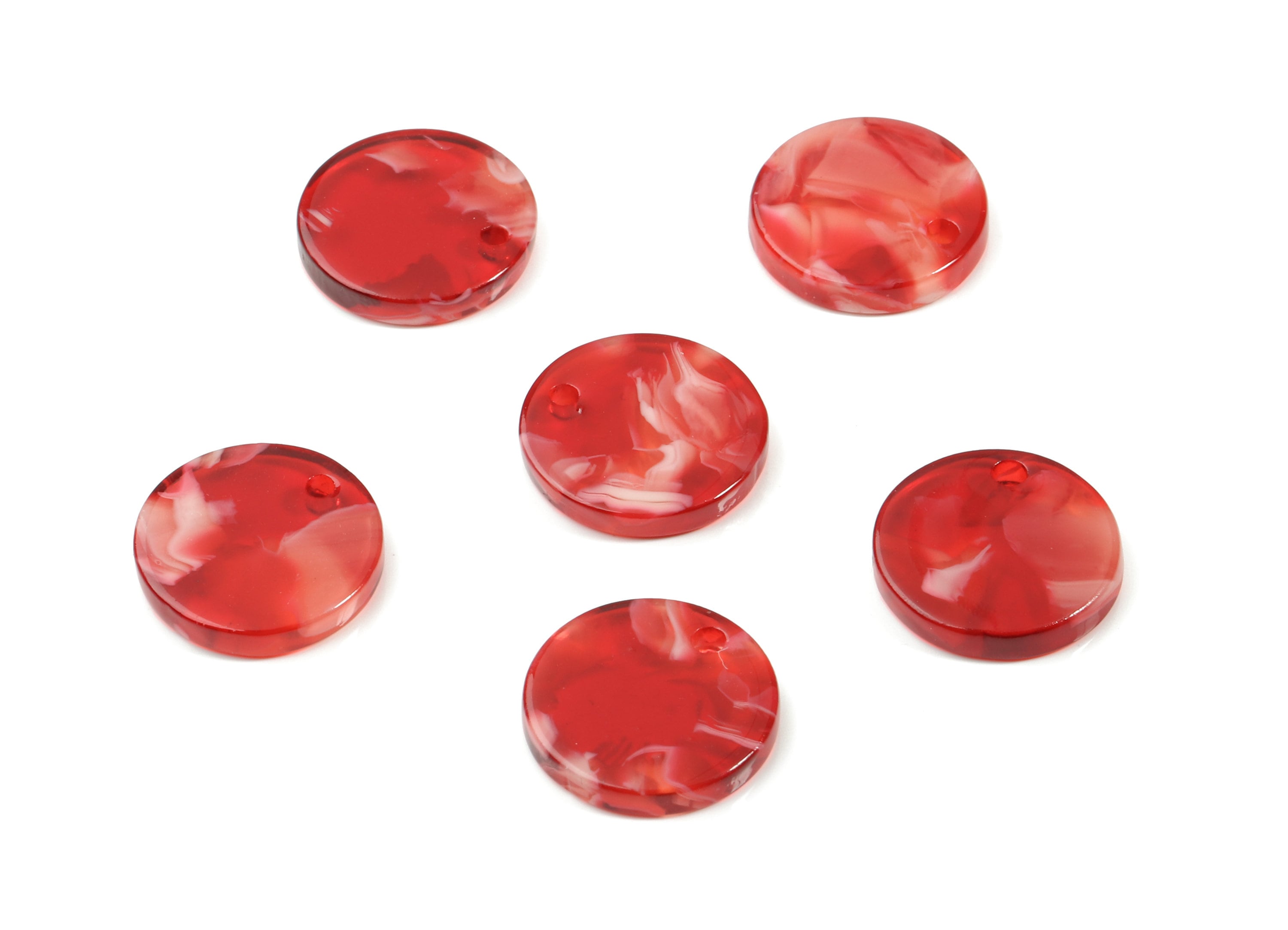 Acetate Round Charms - Round Earrings and Pendant - Earring Findings - Jewelry Supplies - Color Code:A413 - 14.73x14.73x2.48mm - AC1064-A143 - DOMEDBAZAAR