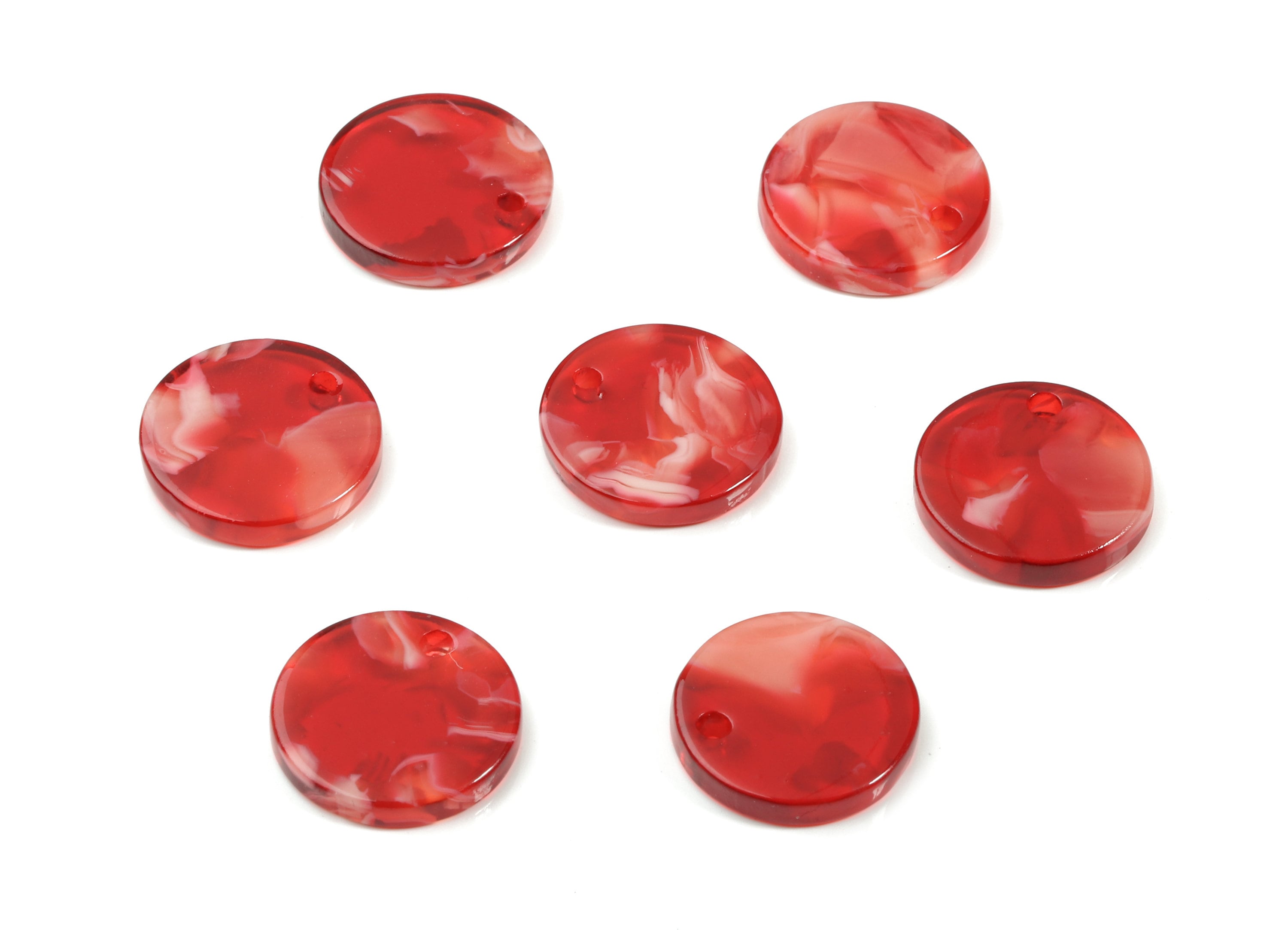 Acetate Round Charms - Round Earrings and Pendant - Earring Findings - Jewelry Supplies - Color Code:A413 - 14.73x14.73x2.48mm - AC1064-A143 - DOMEDBAZAAR