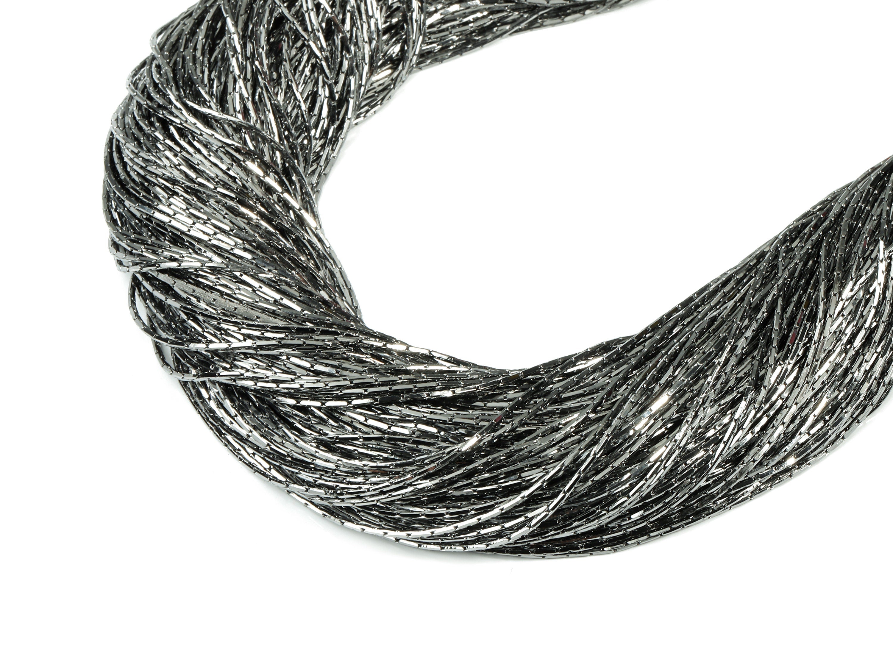 Tiny Snake Chain - Brass Chain - Gunmetal Plated - for Necklace Bracelet Jewellery Making - 0.04" - CC1050GM - DOMEDBAZAAR