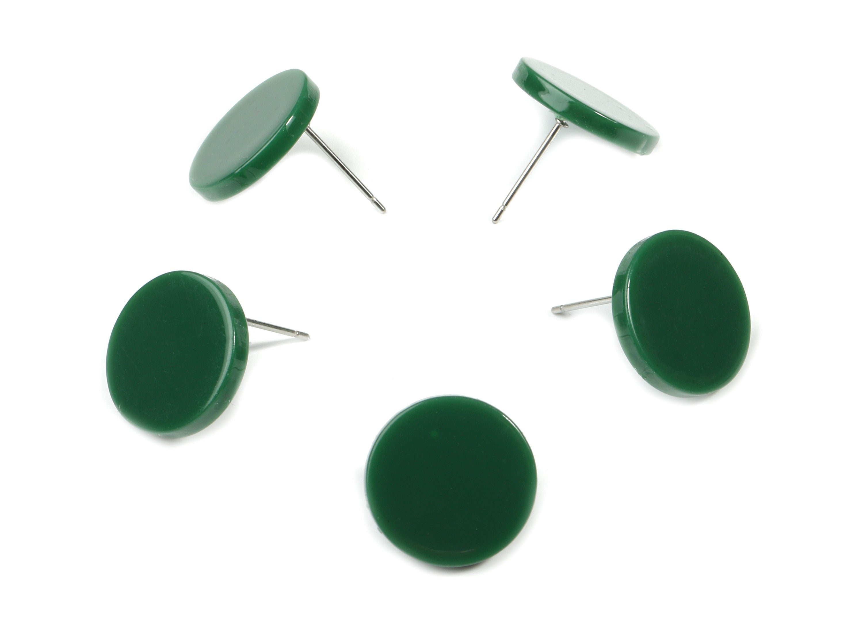 Acrylic Mini Round Earring Stud - Circle Earring Post - Earring Post - Jewelry Supplies - Color Code: A395 - 14.7x14.7x2.4mm - AC1812-A395 - DOMEDBAZAAR