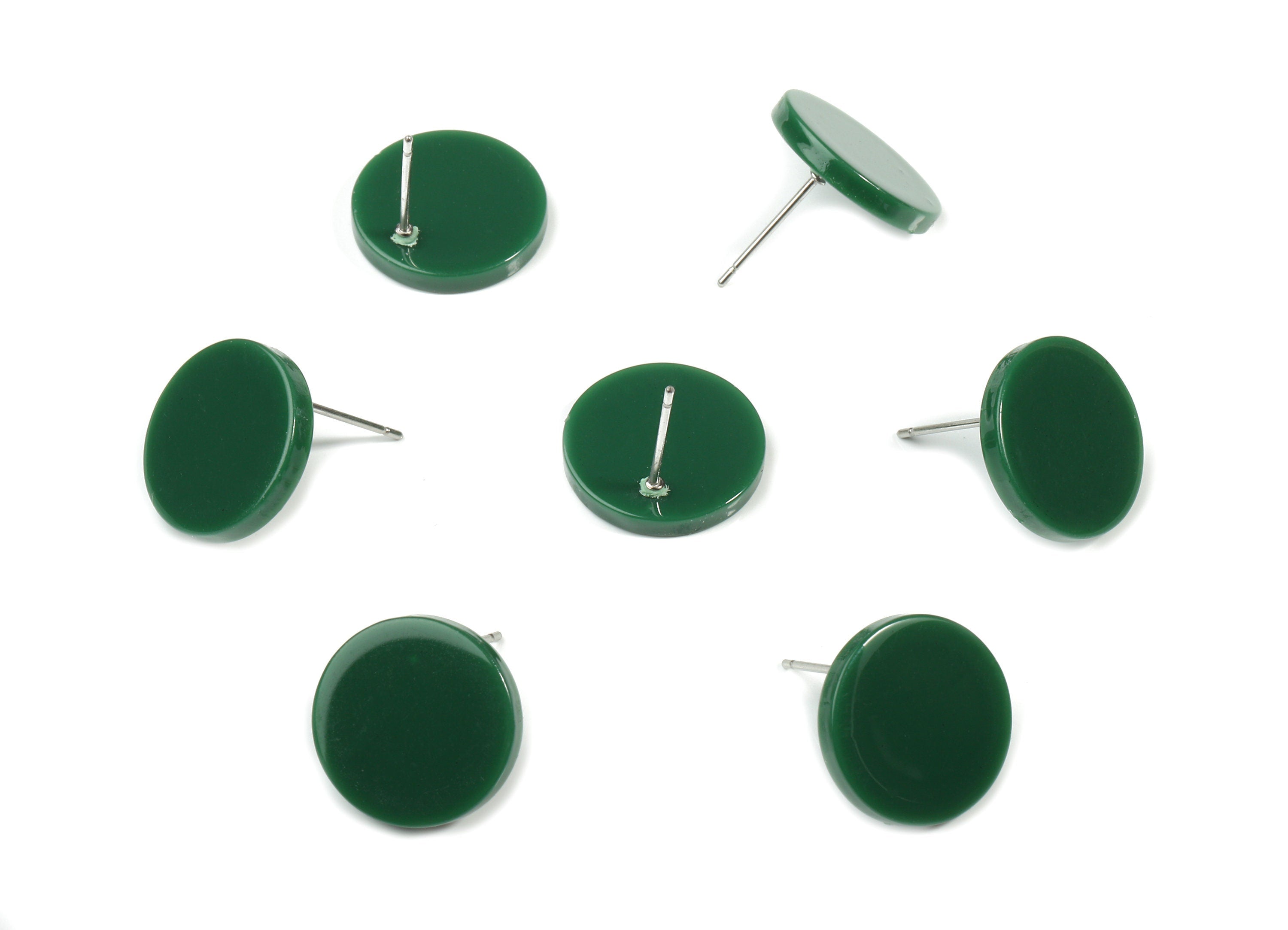 Acrylic Mini Round Earring Stud - Circle Earring Post - Earring Post - Jewelry Supplies - Color Code: A395 - 14.7x14.7x2.4mm - AC1812-A395 - DOMEDBAZAAR