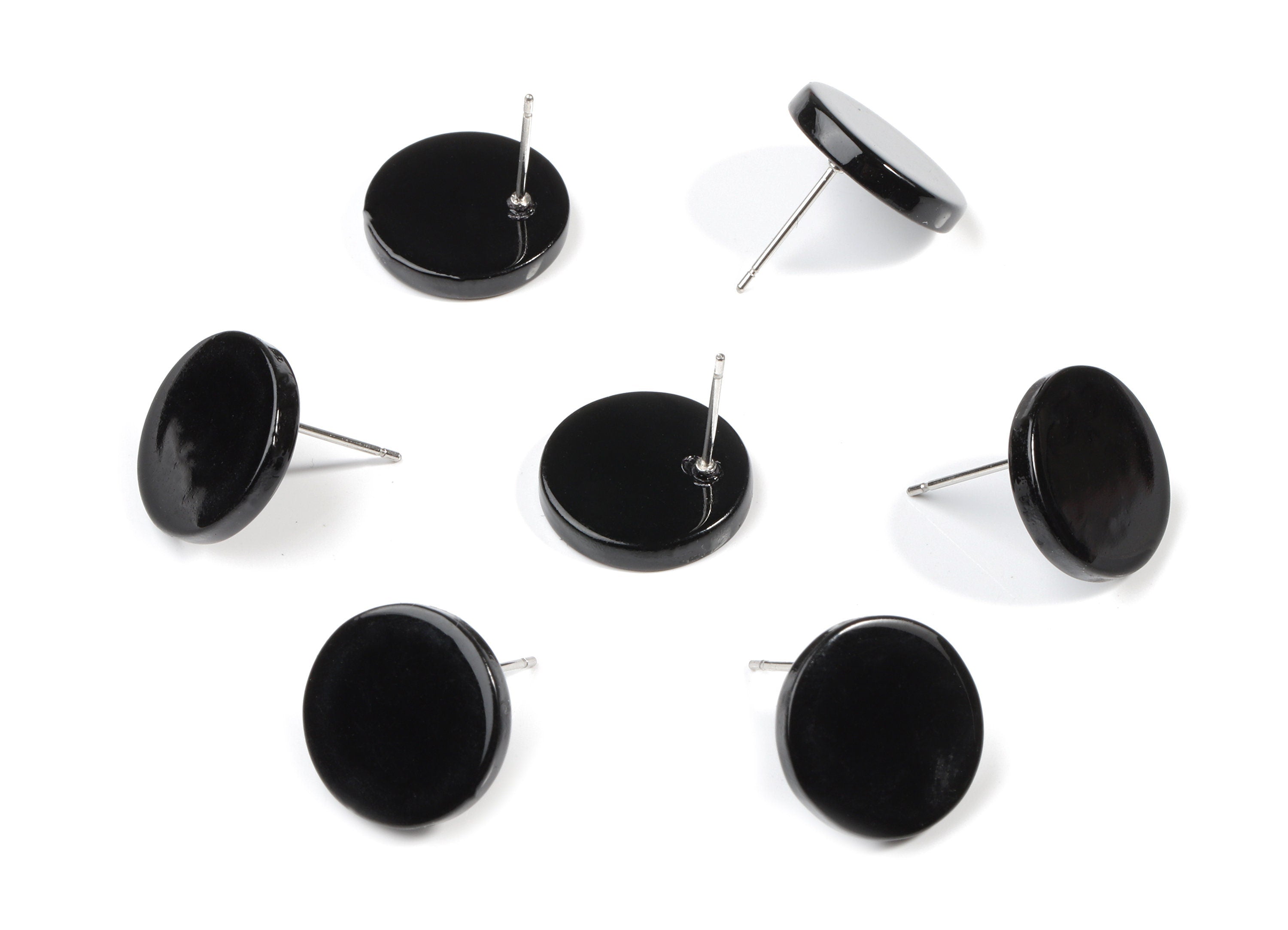 Acrylic Mini Round Earring Stud - Circle Earring Post - Earring Post - Jewelry Supplies - Color Code: A66 - 14.15x14.15x2.65mm - AC1812-A66 - DOMEDBAZAAR