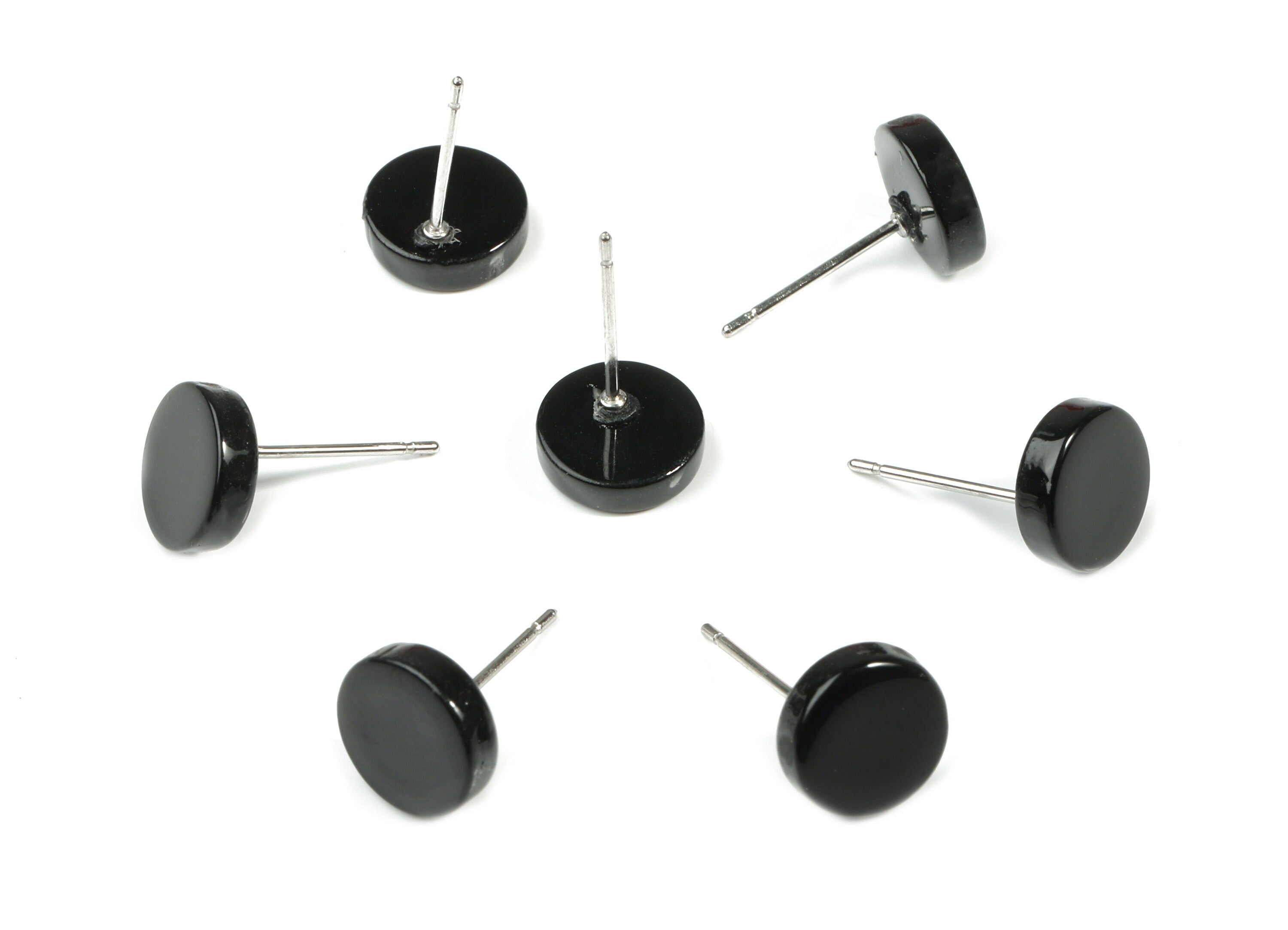 Acrylic Mini Round Earring Stud - Circle Earring Post - Earring Post - Jewelry Supplies - Color Code: A66 - 8.79x8.79x2.7mm - AC1715-A66 - DOMEDBAZAAR