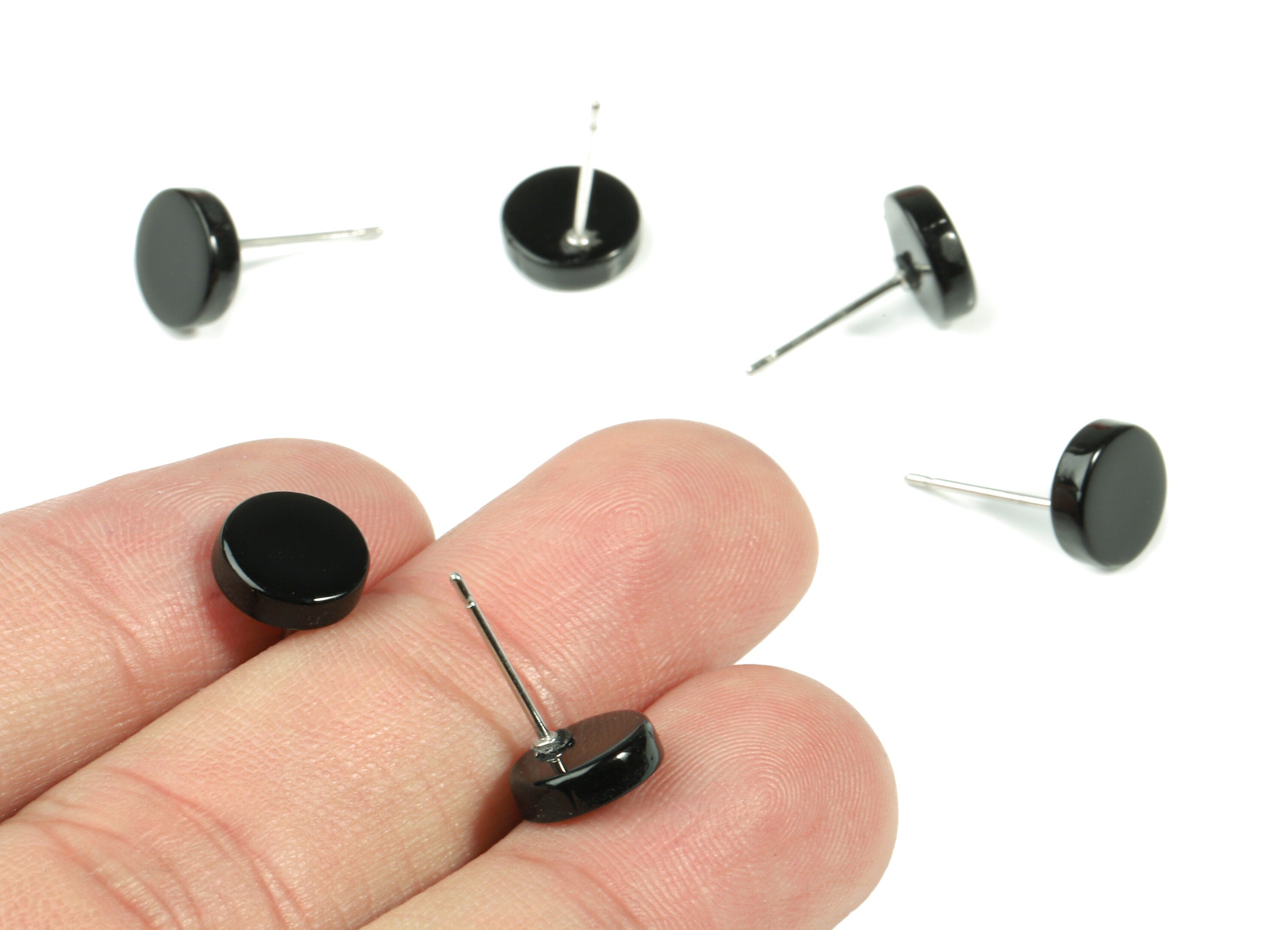 Acrylic Mini Round Earring Stud - Circle Earring Post - Earring Post - Jewelry Supplies - Color Code: A66 - 8.79x8.79x2.7mm - AC1715-A66 - DOMEDBAZAAR