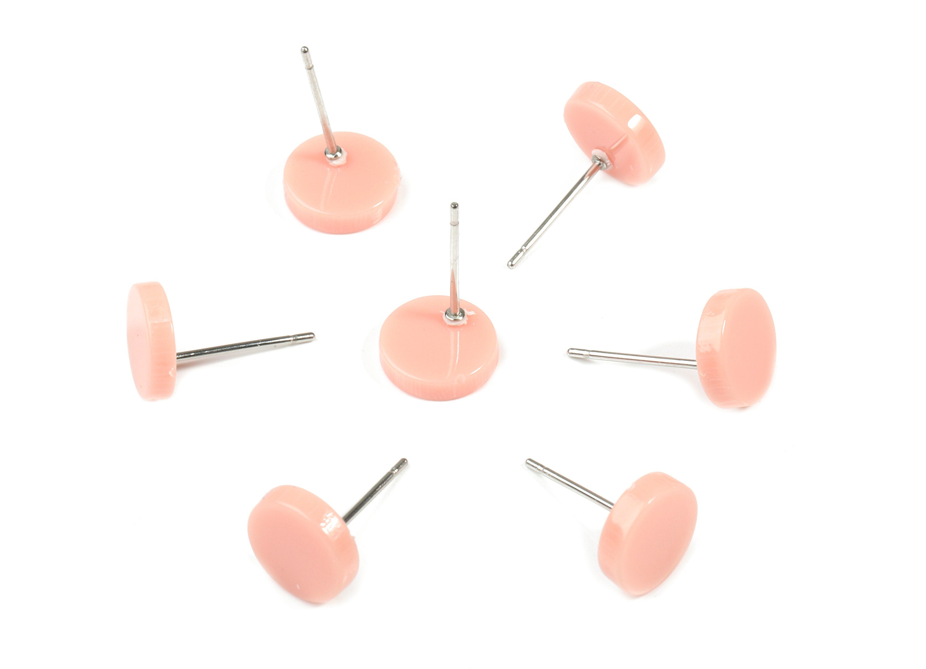 Acrylic Mini Round Earring Stud - Circle Earring Post - Earring Post - Jewelry Supplies - Color Code: A394 - 8.91x8.91x2.1mm - AC1715-A394 - DOMEDBAZAAR
