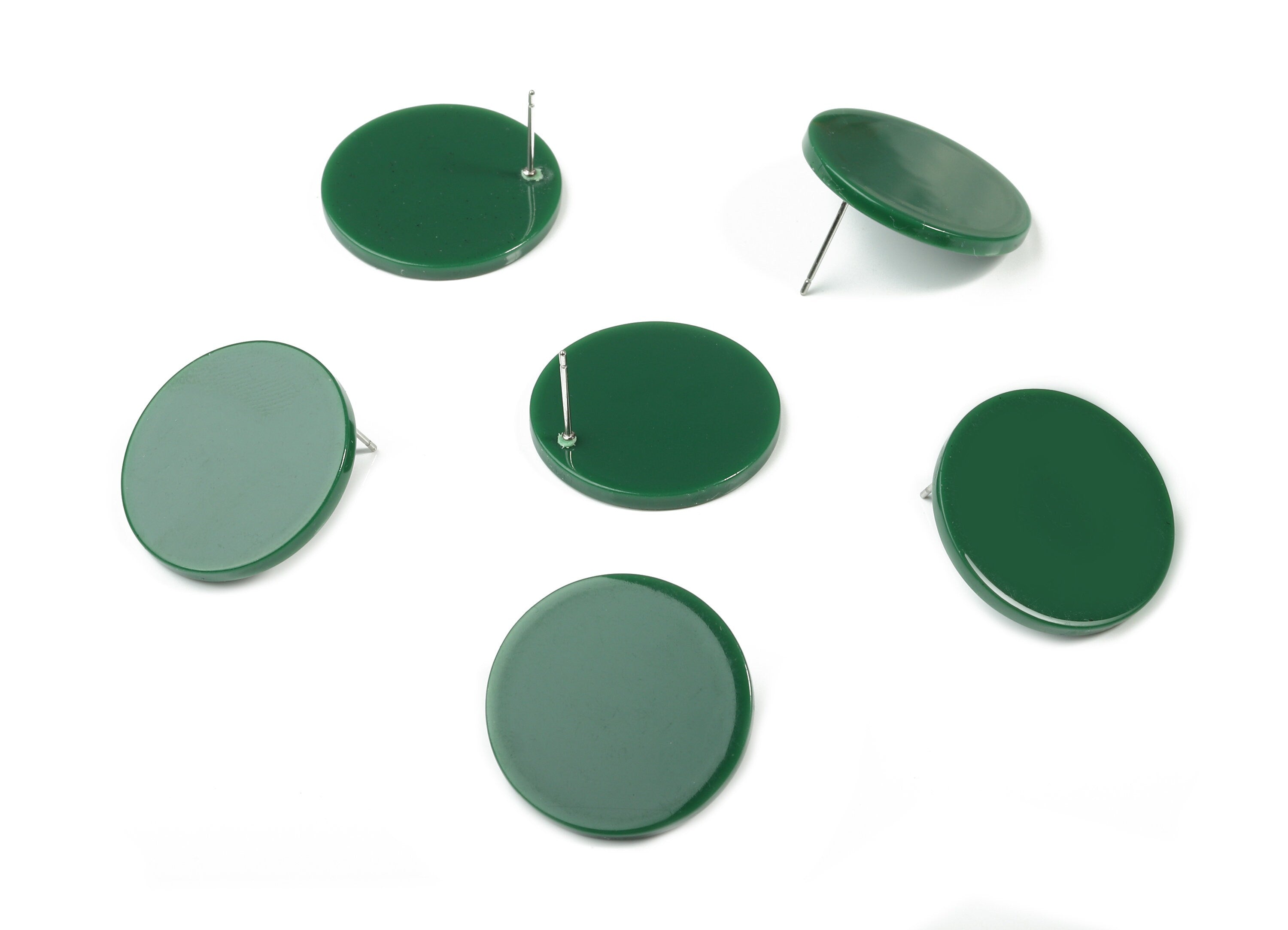 Acrylic Round Earring Stud - Circle Earring Post - Earring Post - Jewelry Supplies - Color Code: A395 - 25.01x25.01x2.39mm - AC1813-A395 - DOMEDBAZAAR