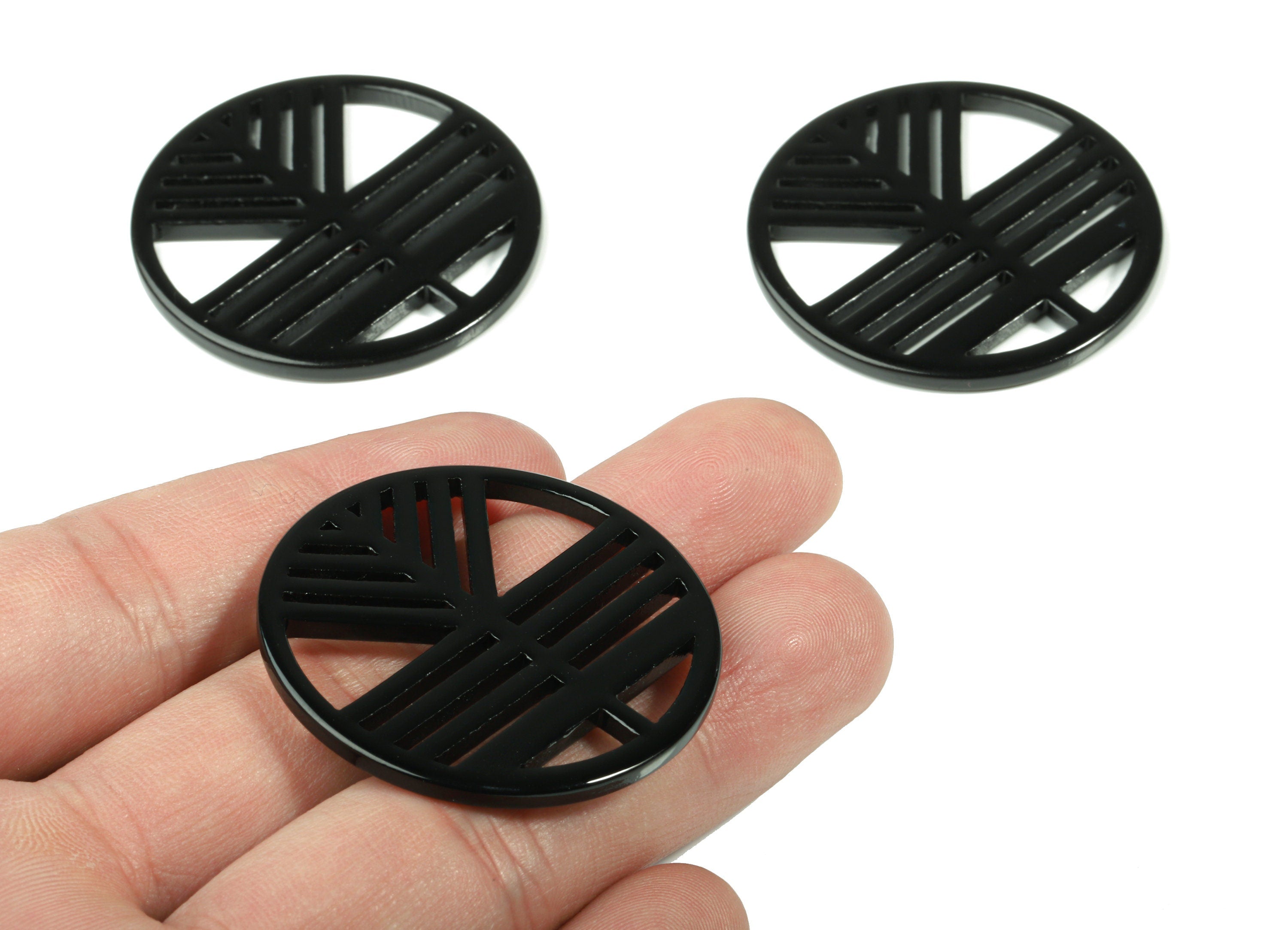 Acrylic Geometric Charms - Round Earring Charm - Earring Findings - Jewelry Supplies - Color Code:A66 - 39.58x39.58x2.63mm - AC1820-A66 - DOMEDBAZAAR