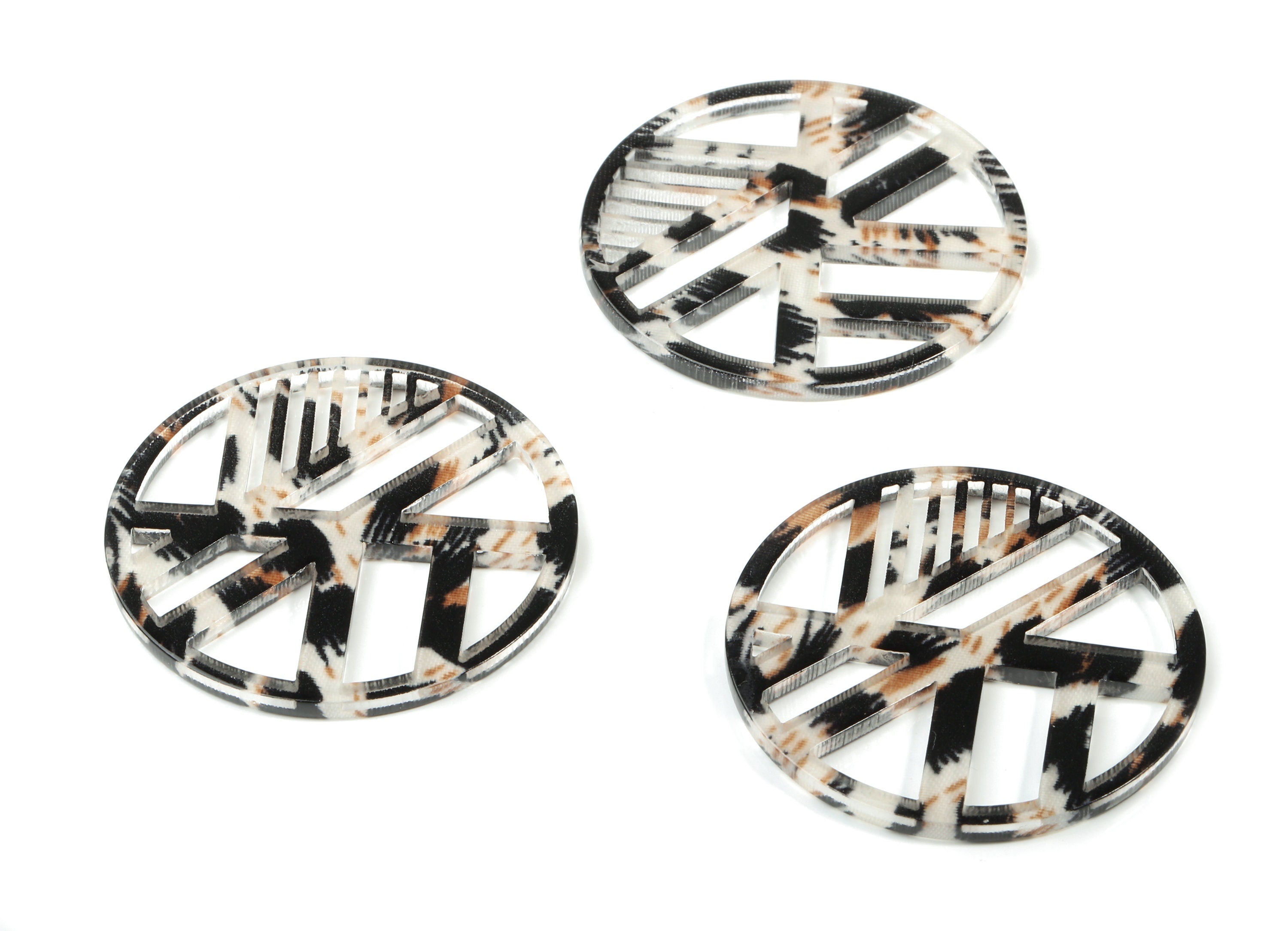 Acrylic Geometric Charms - Round Earring Charm - Earring Findings - Jewelry Supplies - Color Code:A266 - 39.43x39.43x2.21mm - AC1819-A266 - DOMEDBAZAAR