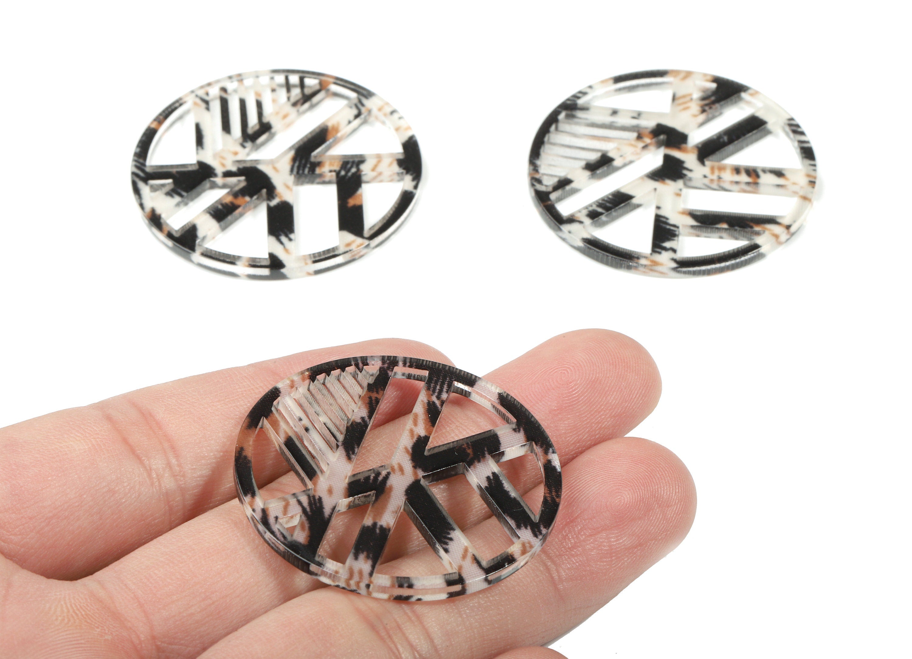 Acrylic Geometric Charms - Round Earring Charm - Earring Findings - Jewelry Supplies - Color Code:A266 - 39.43x39.43x2.21mm - AC1819-A266 - DOMEDBAZAAR
