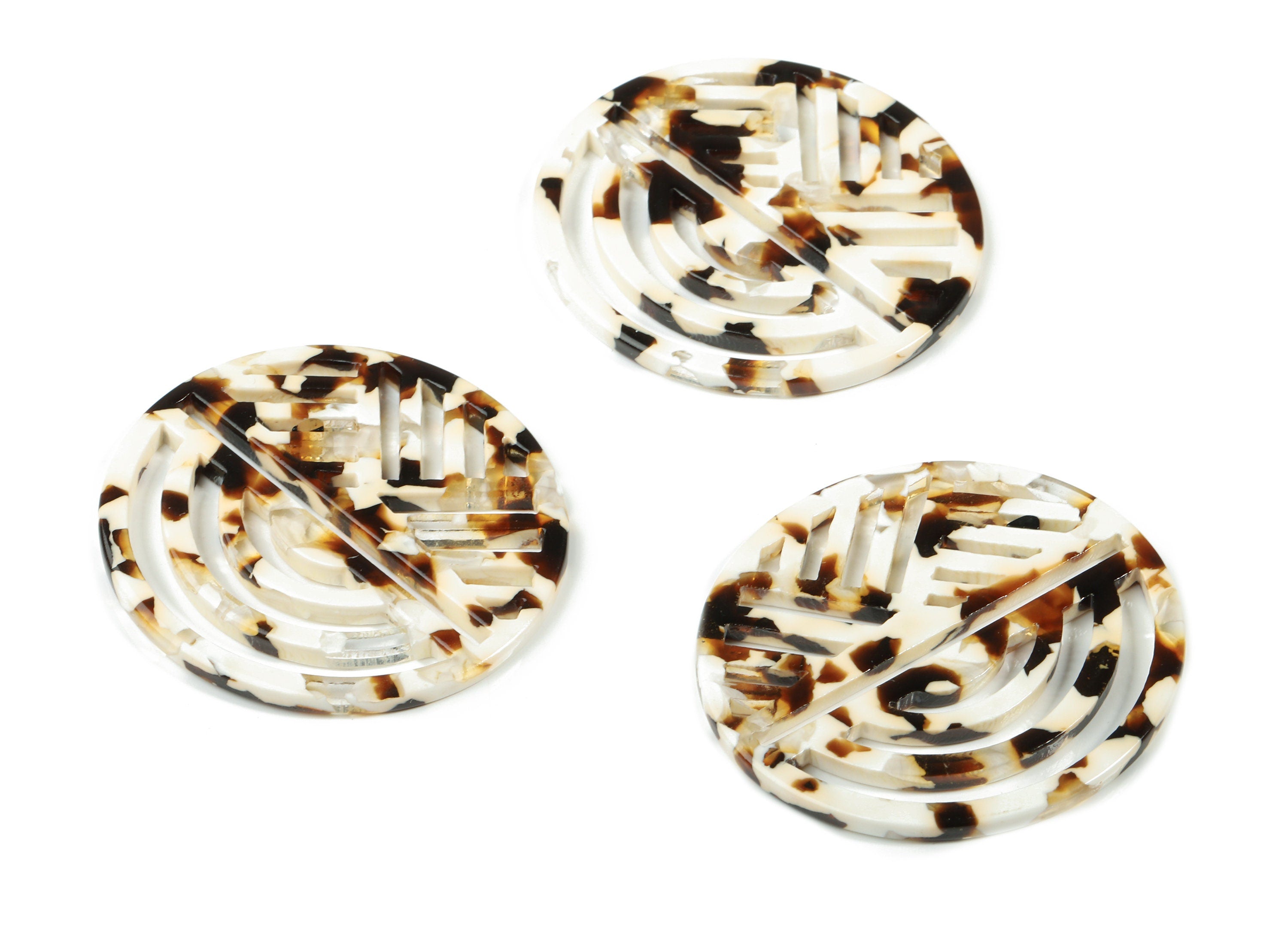 Acetate Oval Earring Charms - Geometric Pendant - Earring Findings - Jewelry Supplies - Color Code:A257 - 42.54x39.31x2.55mm - AC1824-A257 - DOMEDBAZAAR