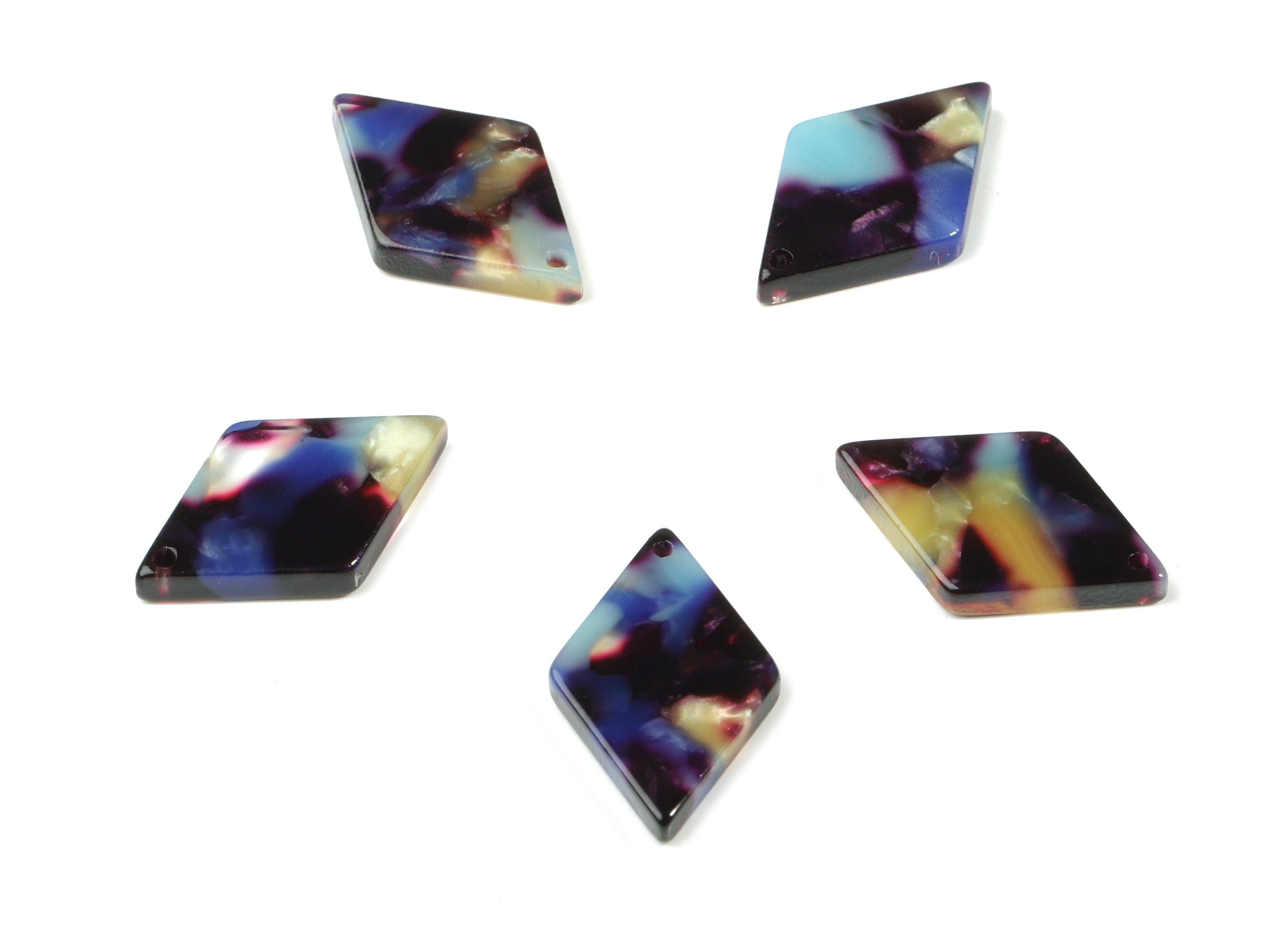 Acetate Rhombus Charms - Rhombus Earrings and Pendant - Earring Findings - Jewelry Supplies - Color Code:A23 - 19.29x12x2.6mm - AC1539-A23 - DOMEDBAZAAR