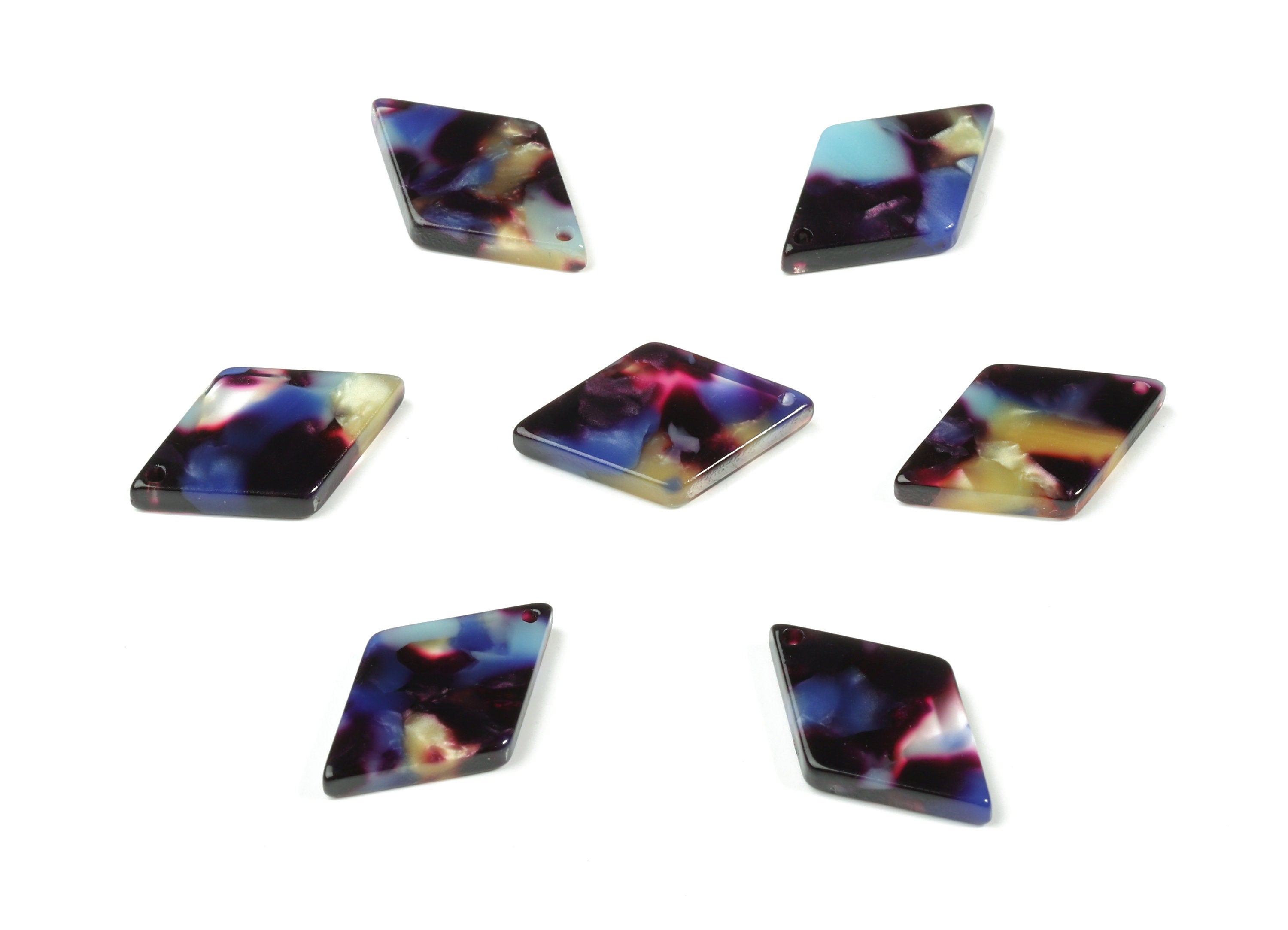 Acetate Rhombus Charms - Rhombus Earrings and Pendant - Earring Findings - Jewelry Supplies - Color Code:A23 - 19.29x12x2.6mm - AC1539-A23 - DOMEDBAZAAR