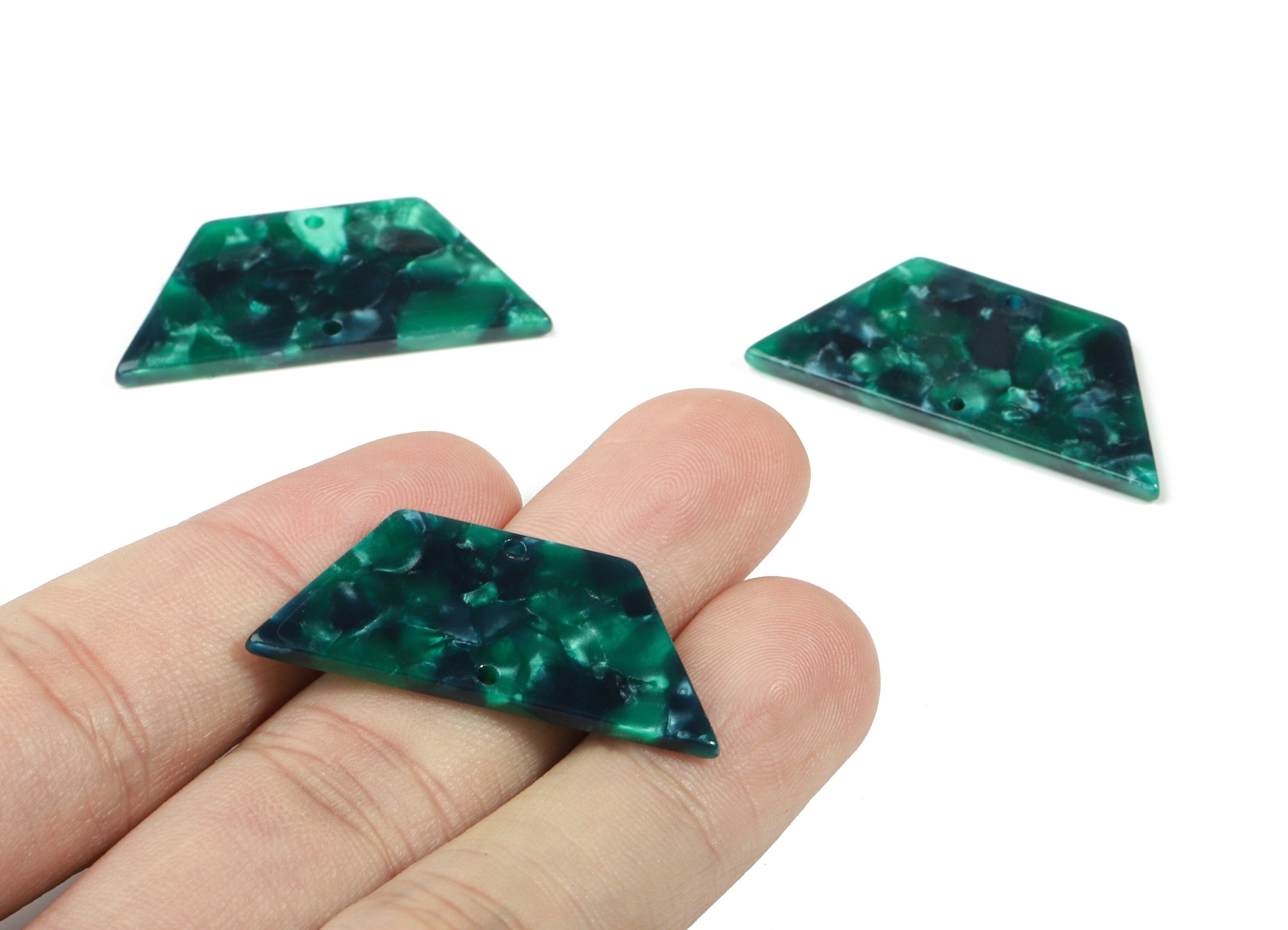 Acetate Trapezoid Connectors - 2 Holes - Trapezoid Earrings - Earring Findings - Color Code:A13 - 36.62x16x2.67mm - AC1802-A13 - DOMEDBAZAAR