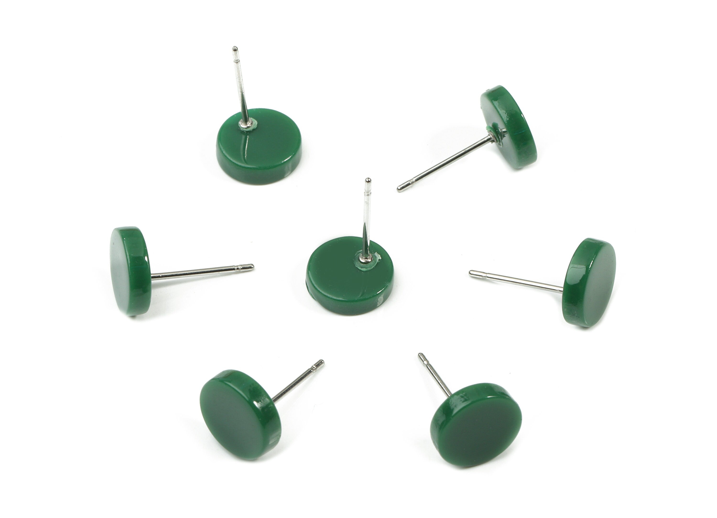 Acrylic Mini Round Earring Stud - Circle Earring Post - Earring Post - Jewelry Supplies - Color Code: A395 - 8.68x8.68x2.36mm - AC1715-A395 - DOMEDBAZAAR