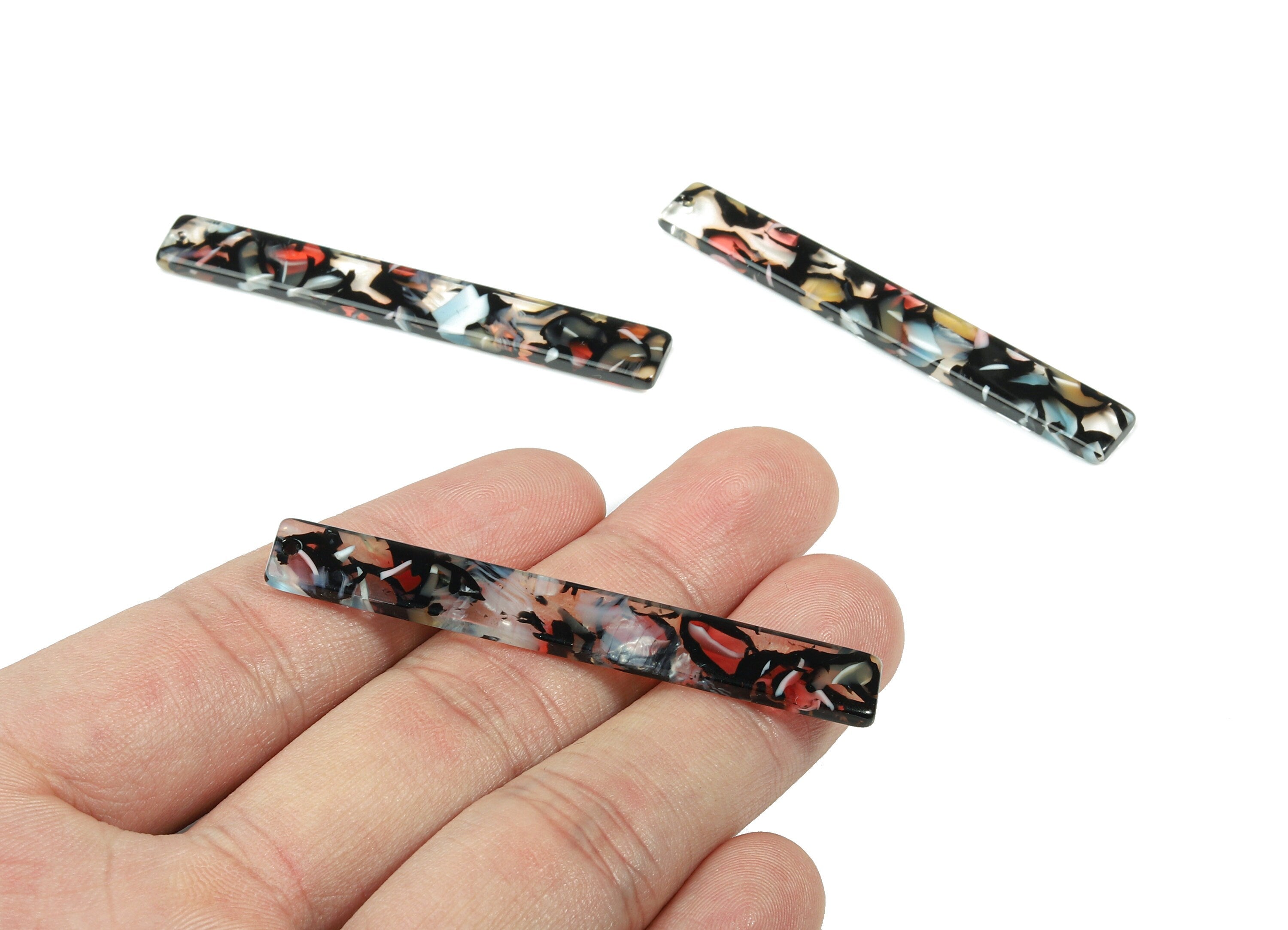 Acetate Long Stick Charms - Bar Earrings and Pendant - Earring Findings - Jewelry Supplys - Color Code: A343 - 59.7x7.8x2.5mm - AC1049-A343 - DOMEDBAZAAR