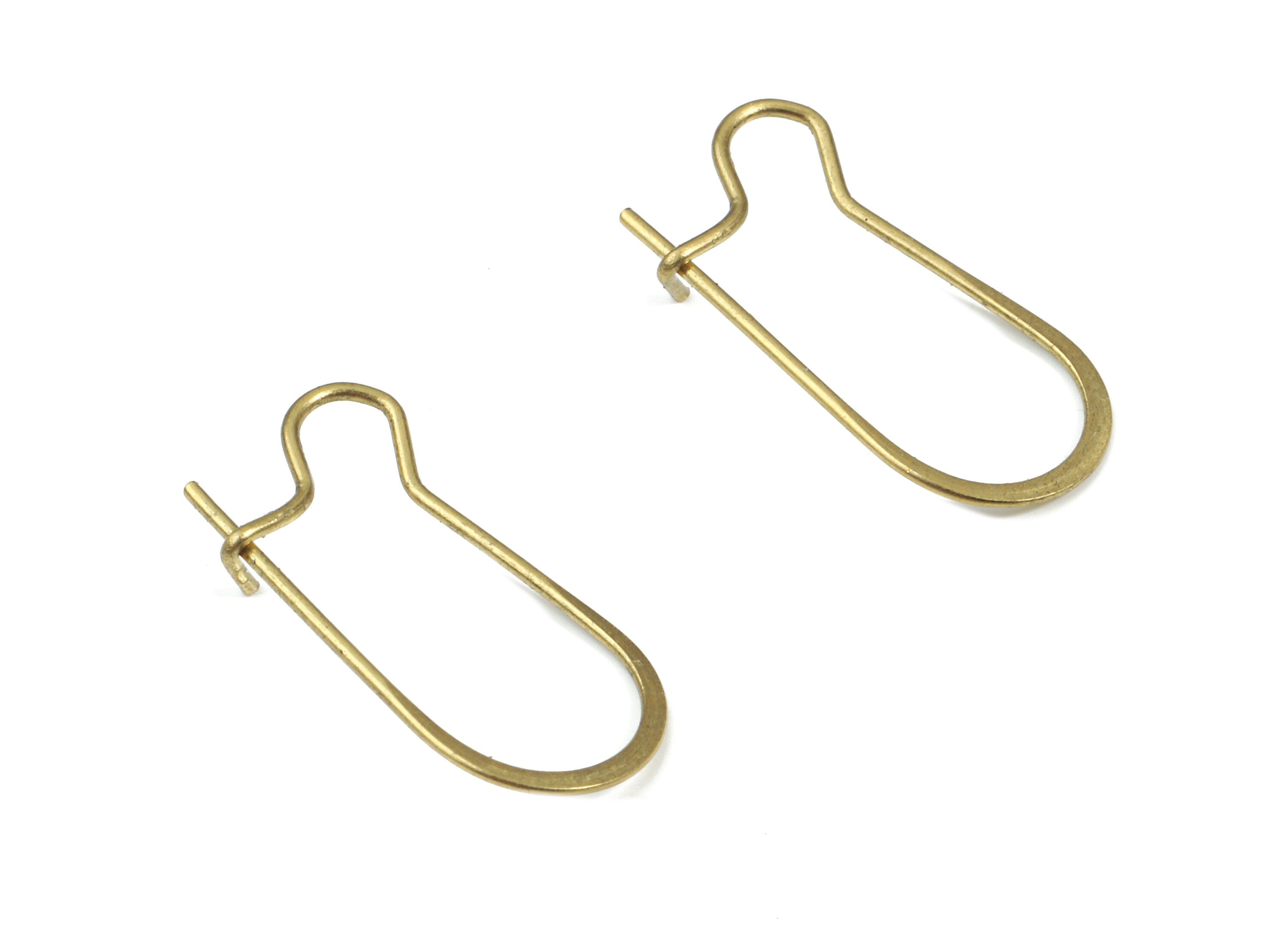 Brass Hammered Geometric Earring Wire - Raw Brass Geometric Ear Wire - Earring Findings - Jewelry Supplies - 20.75x9.87x0.44mm - PP3176 - DOMEDBAZAAR