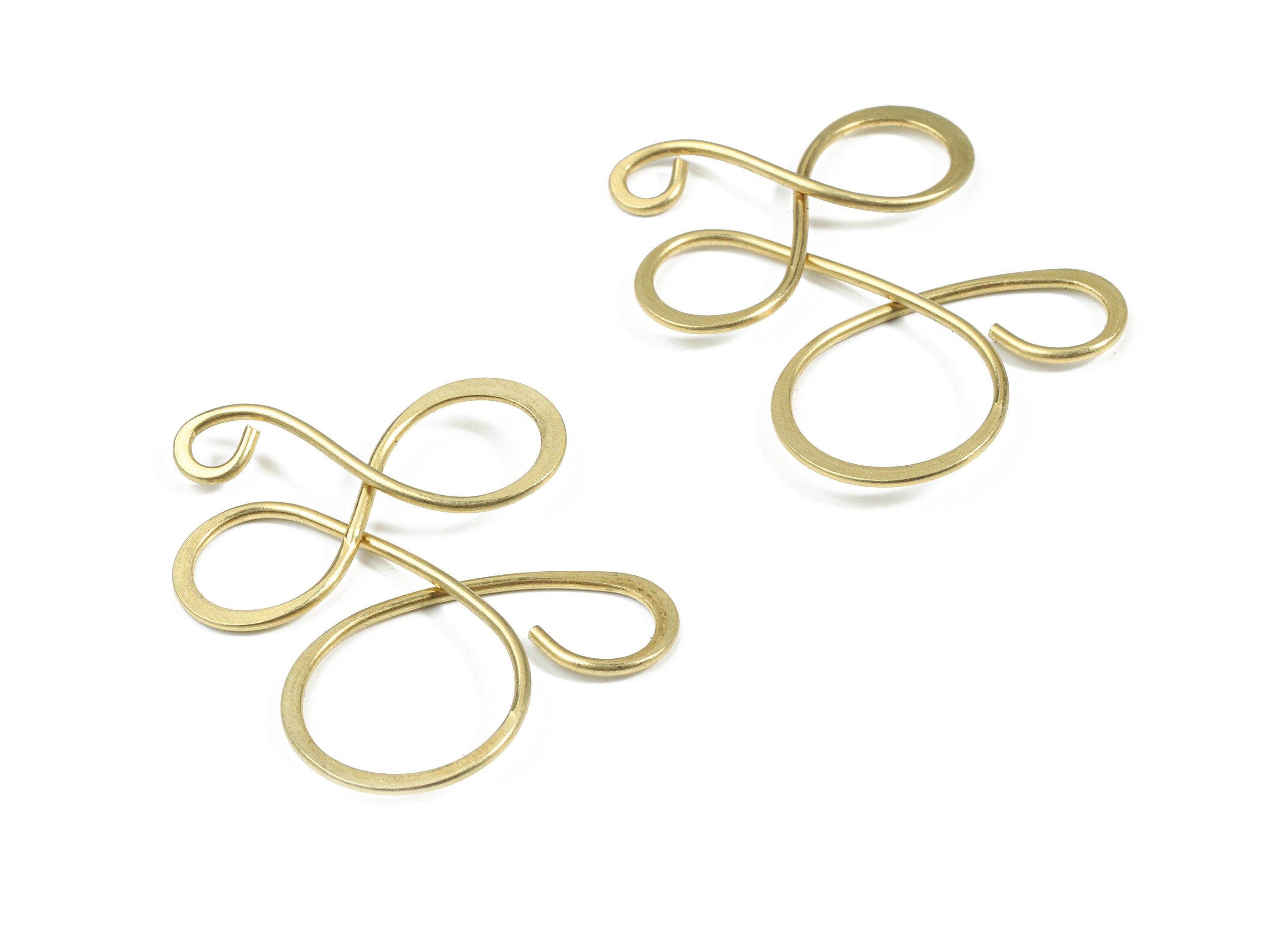 Brass Hammered Geometric Earring Wire - Raw Brass Geometric Wire - Earring Findings - Jewelry Supplies - 26.6x28.8x1.1mm - PP3192 - DOMEDBAZAAR