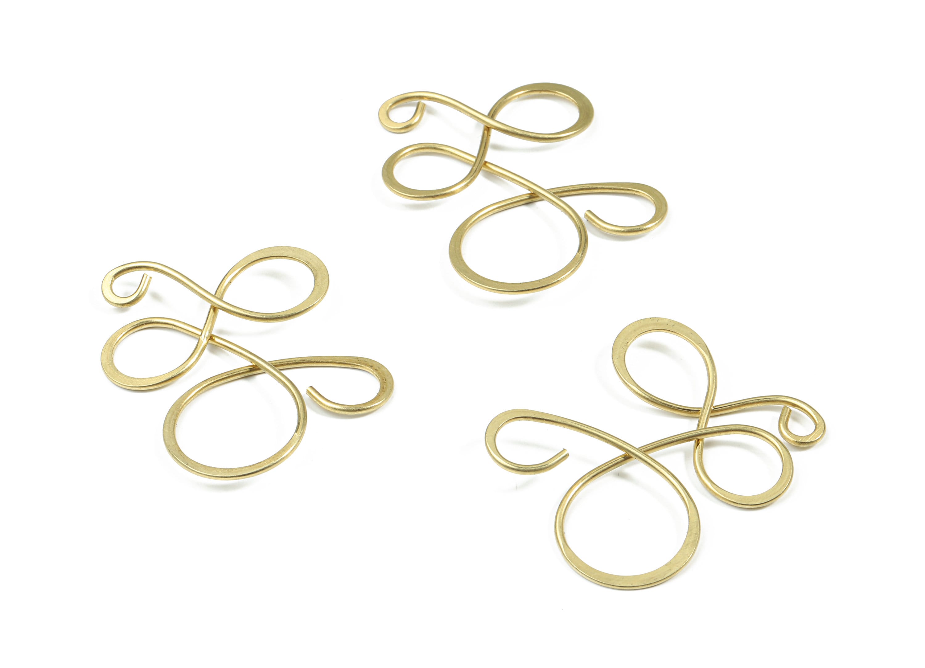 Brass Hammered Geometric Earring Wire - Raw Brass Geometric Wire - Earring Findings - Jewelry Supplies - 26.6x28.8x1.1mm - PP3192 - DOMEDBAZAAR