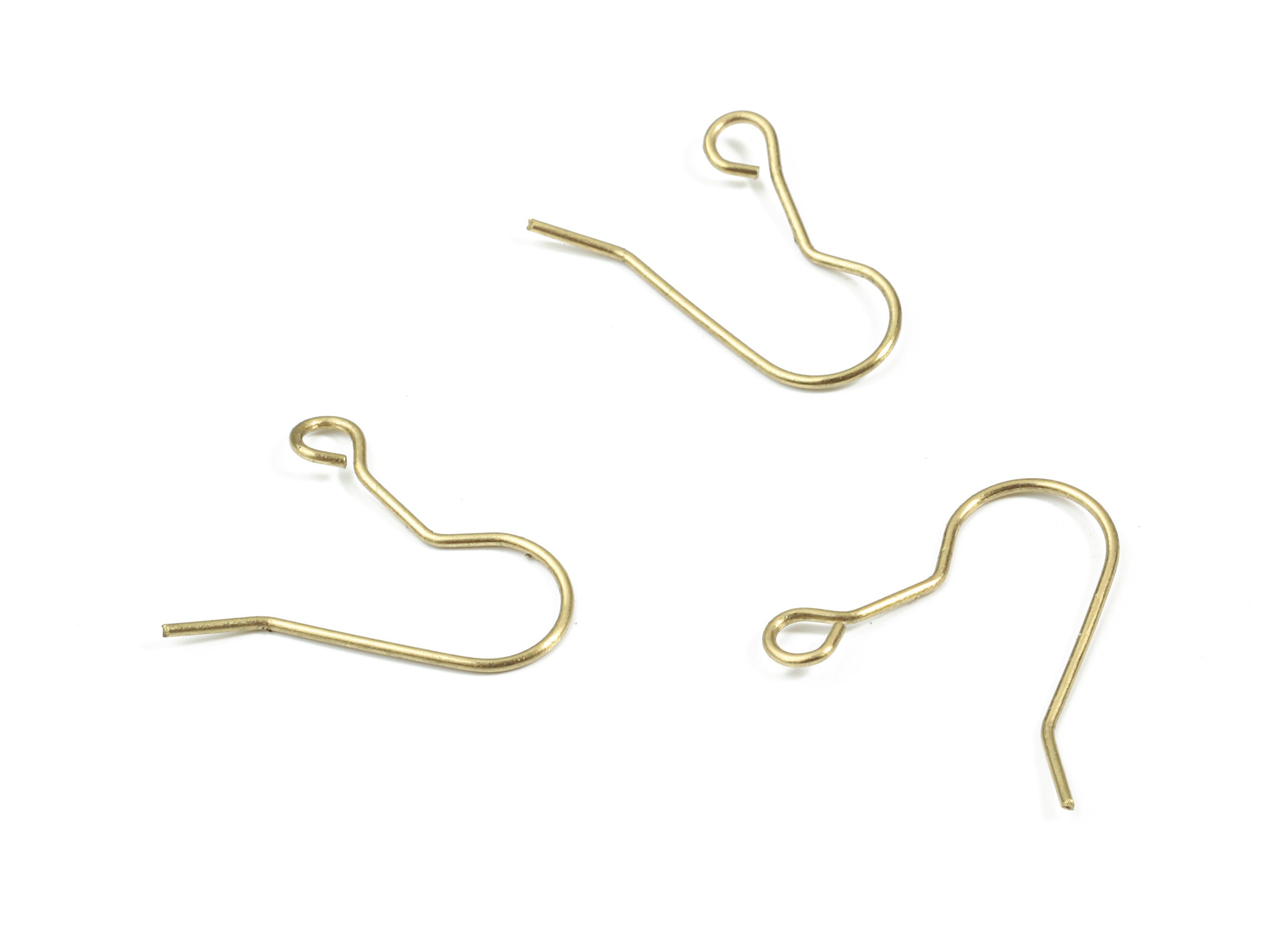 Brass Earring Hooks - Raw Brass Earring Wire Hook - Ear Wire - Jewelry Supplies - 18.62x18x0.69mm - PP3187 - DOMEDBAZAAR