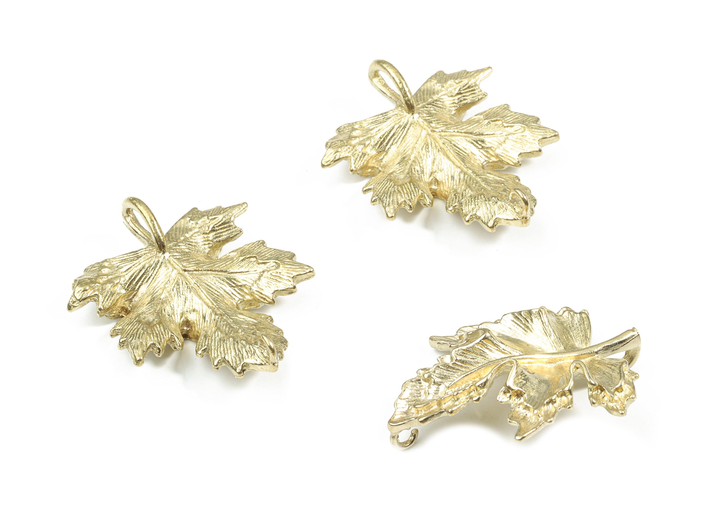 Brass Maple Connector - Raw Brass Maple Leaf Earring Charms And Pendant - Earring Findings - Jewelry Supplies - 31.45x25.62x1.61mm - PP3193 - DOMEDBAZAAR