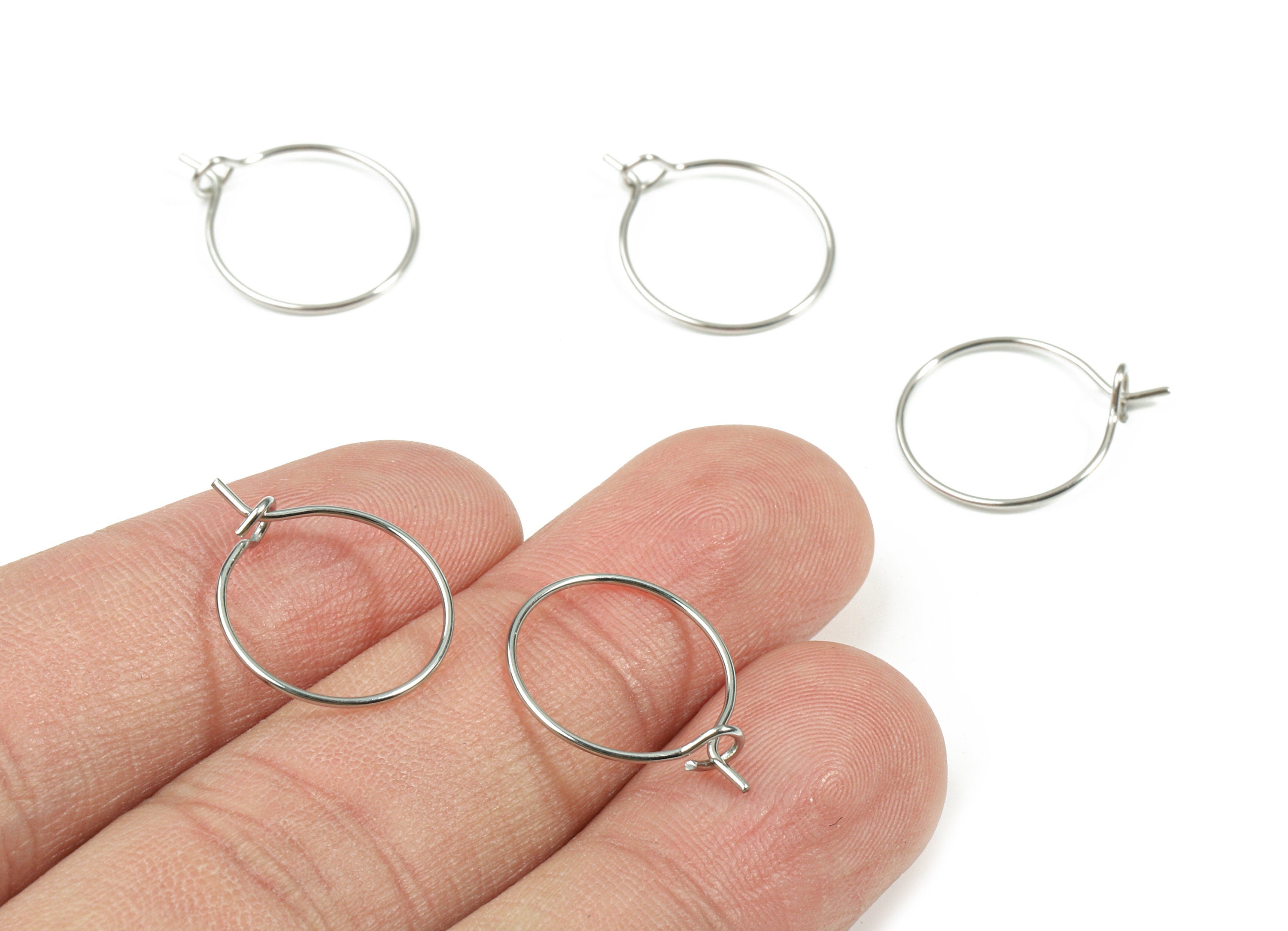 Stainless Steel Earring Hoop - 316 Stainless Steel Circle Ear Wire #15 - Earring Hoop - Jewelry Supplies - 18.5x14.5x0.67mm - SS1166 - DOMEDBAZAAR