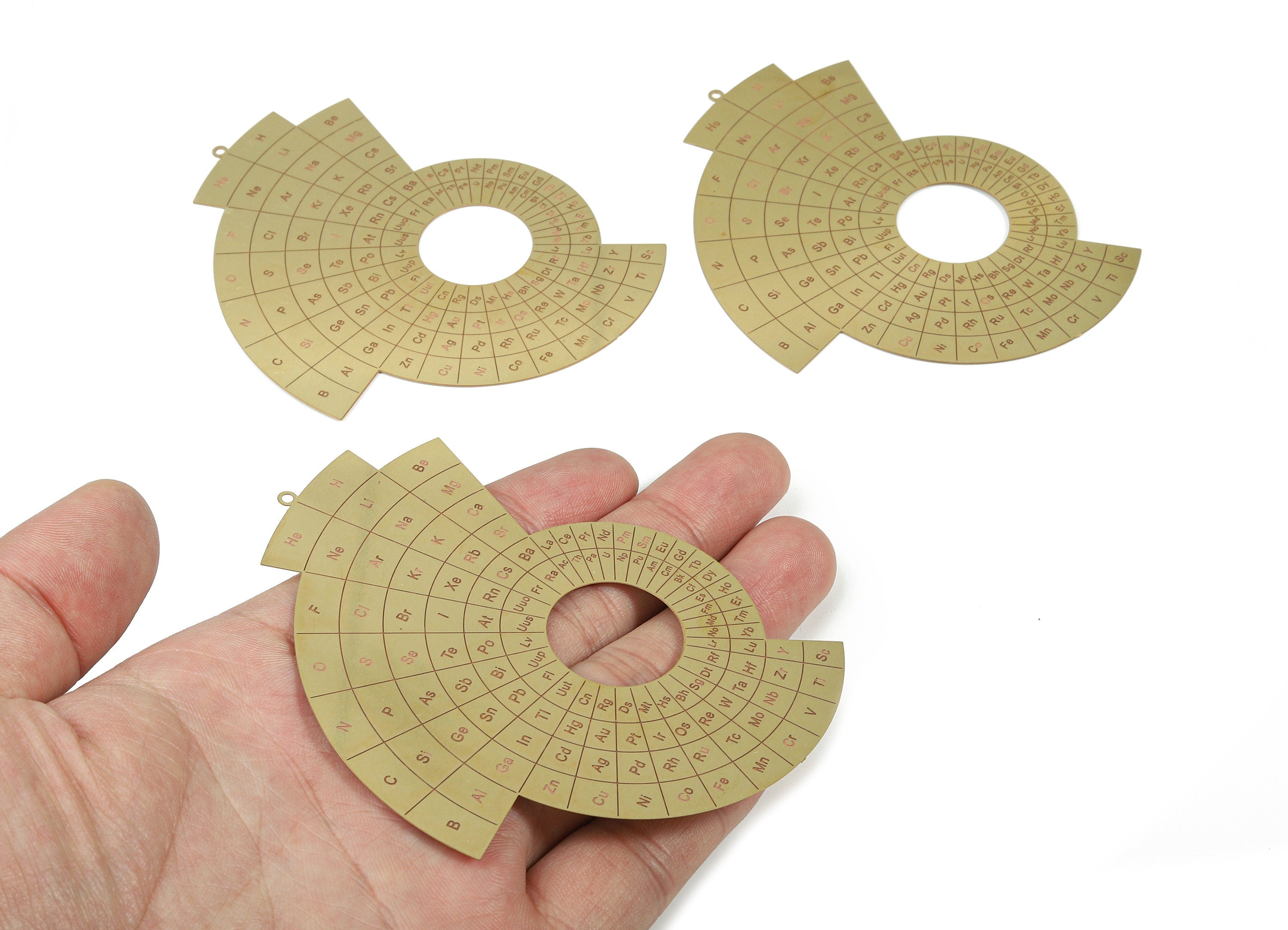 Brass Periodic Table Pendant - Raw Brass Periodic Table Necklace - Jewelry Supplies - 93x71.7x0.3mm - JJD2065 - DOMEDBAZAAR