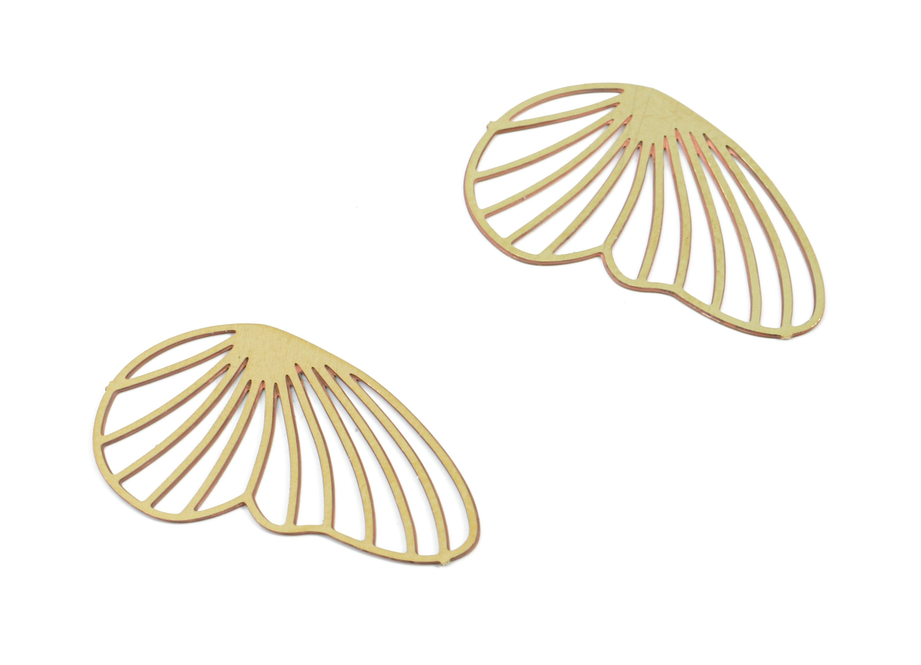 Brass Wing Earring Charms - Raw Brass Wing Charm - Earring Findings - Jewelry Supplies - 19.69x12.15x0.3mm - JJC10492 - DOMEDBAZAAR