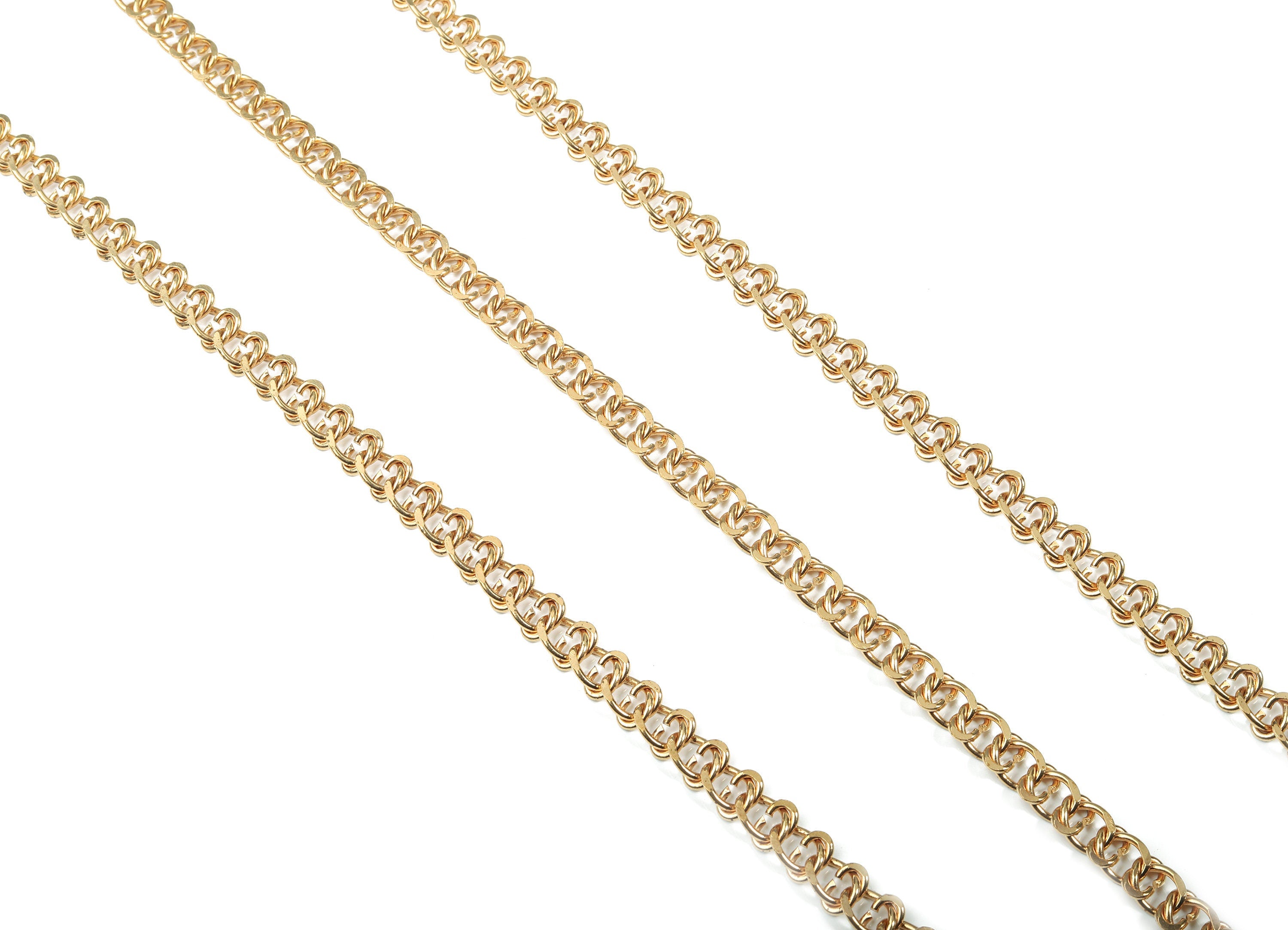 Greek Key Brass Chain - Raw Brass Meander Chain - Unsoldered Open Chain - 0.34" x 0.31" x 0.06"- for Bracelet Jewellery Making - CC1142 - DOMEDBAZAAR