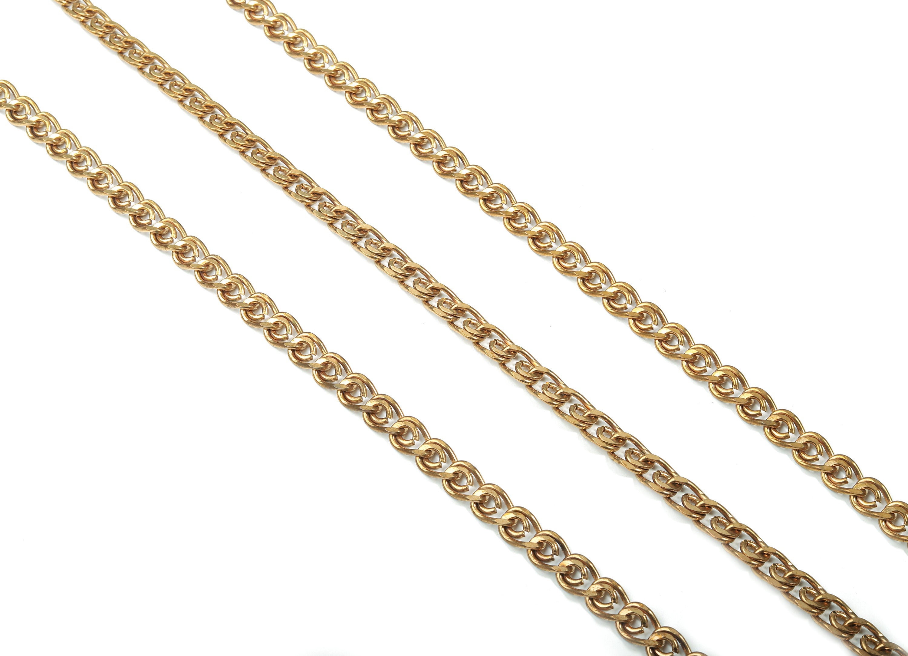 Greek Key Brass Chain - Raw Brass Meander Chain - Unsoldered Open Chain - 0.42" x 0.29" x 0.06" - for Bracelet Jewellery Making - CC1146 - DOMEDBAZAAR