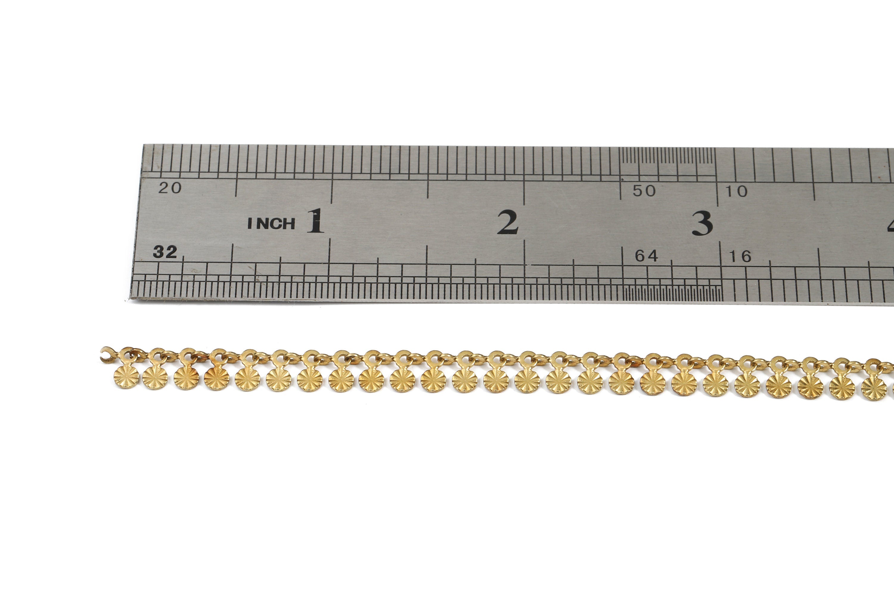Brass Sun Beaded Cable Chain - Raw Brass Flower Beaded Chain - Unique Soldered Chain- for Jewellery Making - 0.23" x 0.13" x 0.08" CC1161 - DOMEDBAZAAR