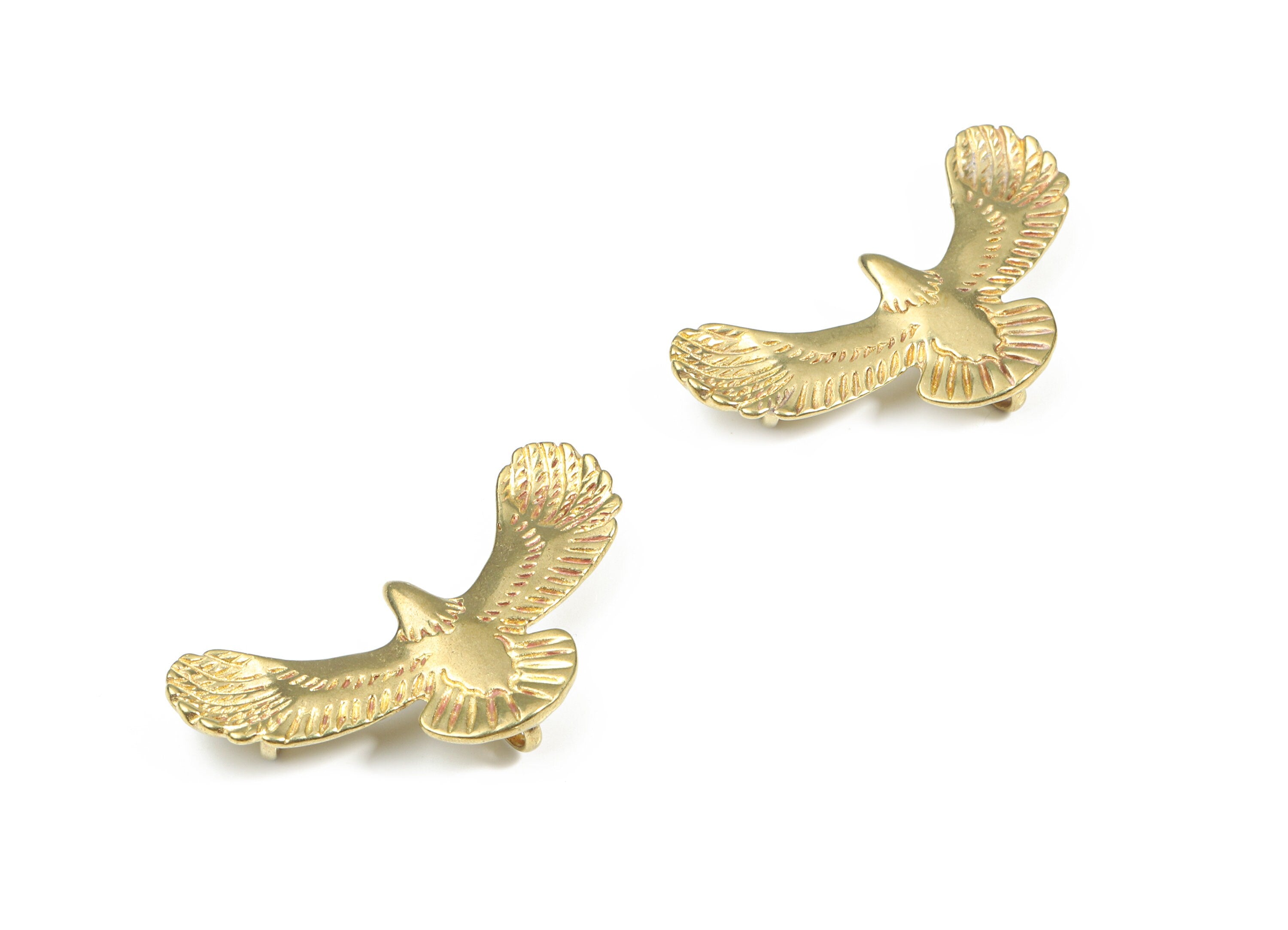 Brass Eagle Charm For Hair Clip - Raw Brass Eagle Connector - Earring Findings - Jewelry Supplies - 45.58x27.87x7.59mm - PP3231 - DOMEDBAZAAR