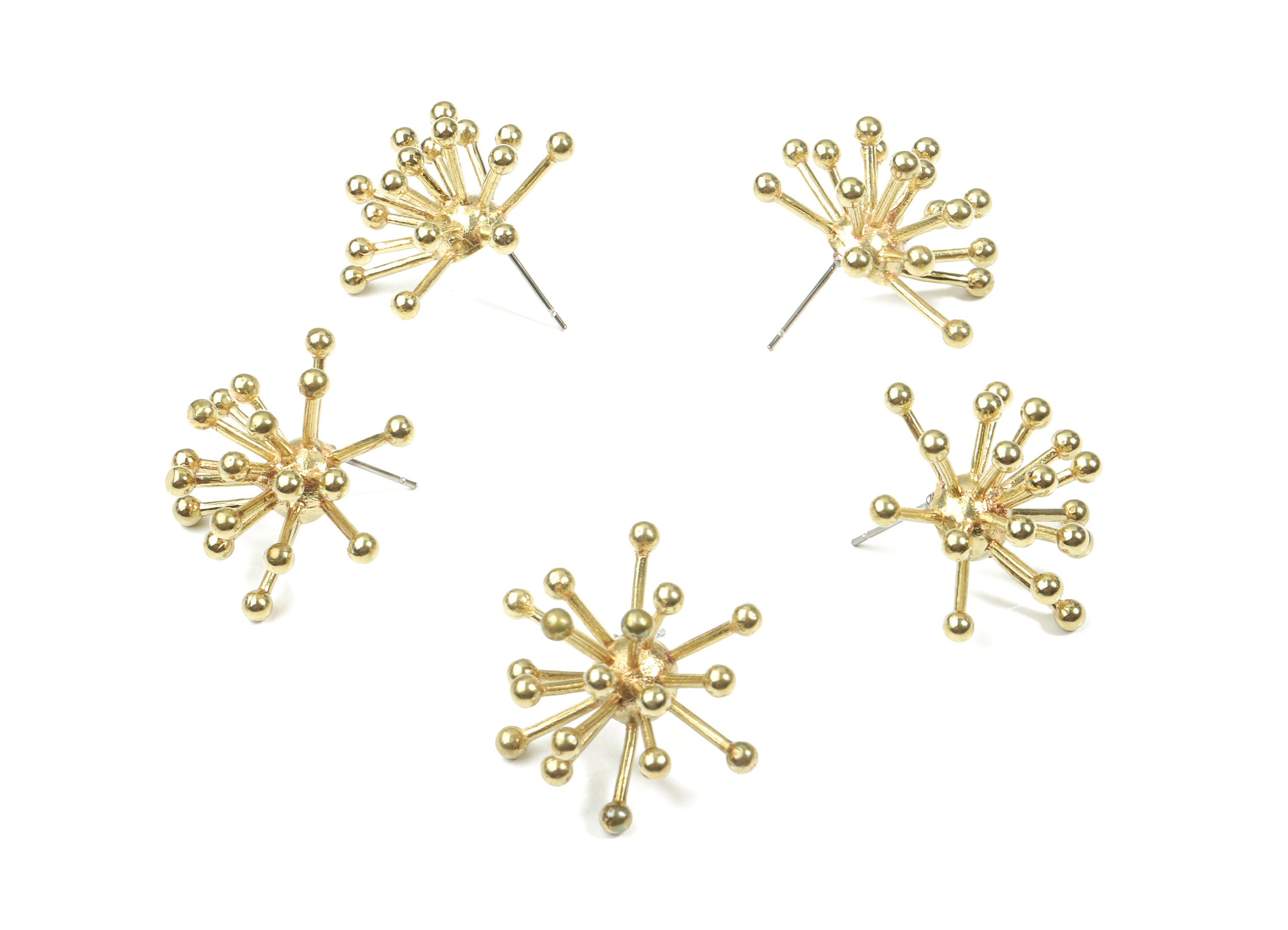 Brass Hedgehog Earring Stud - Raw Brass Porcupine Earring Post - Surgical Stud - Jewelry Supplies - 28.5x12.24x2.97mm - PP3323 - DOMEDBAZAAR