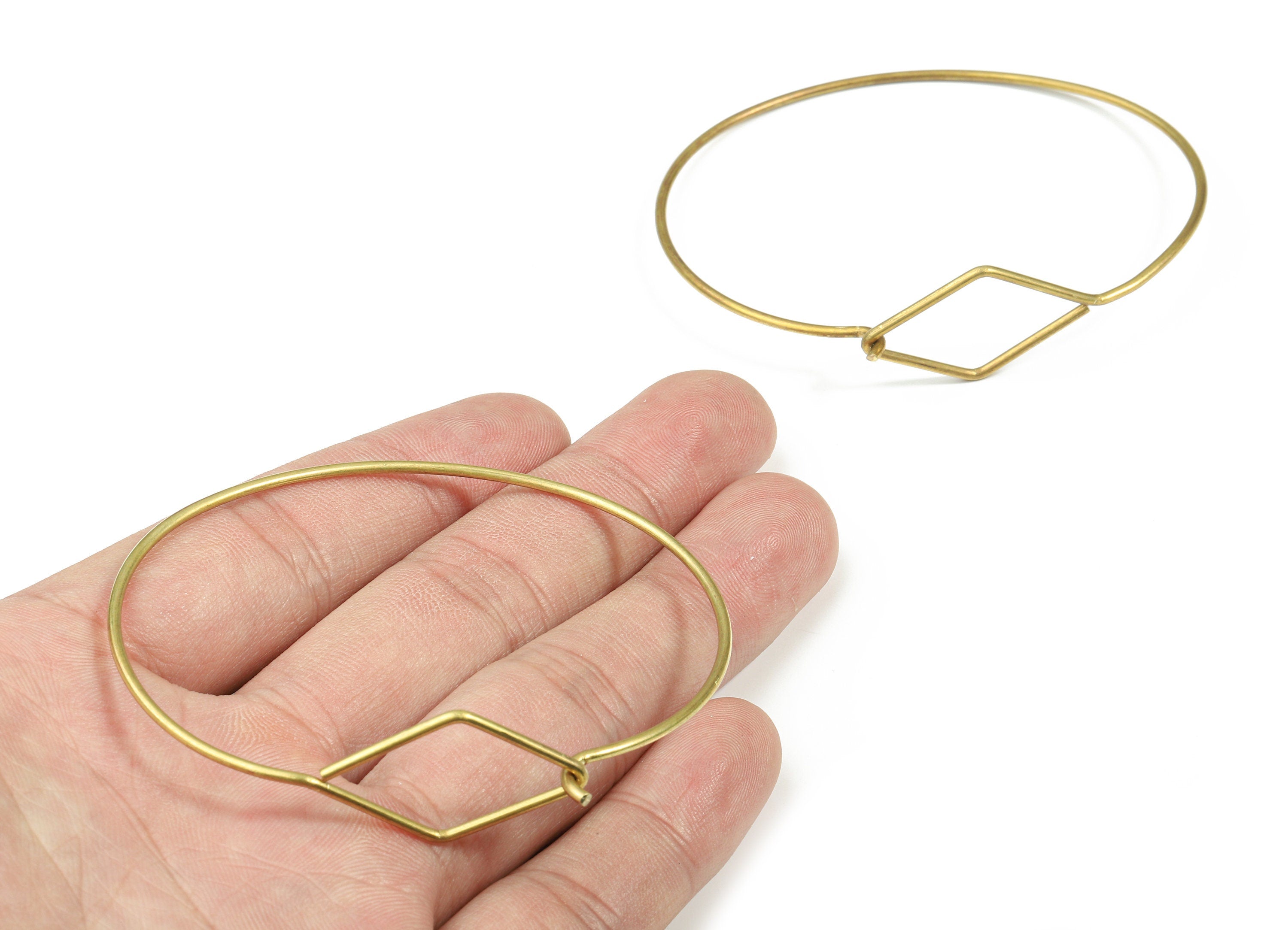 Brass Wire Bracelet - Raw Brass Bangle - Brass Circle Bracelet - Jewelry Supplies - 67.62x58.4x1.62mm - PP3303 - DOMEDBAZAAR