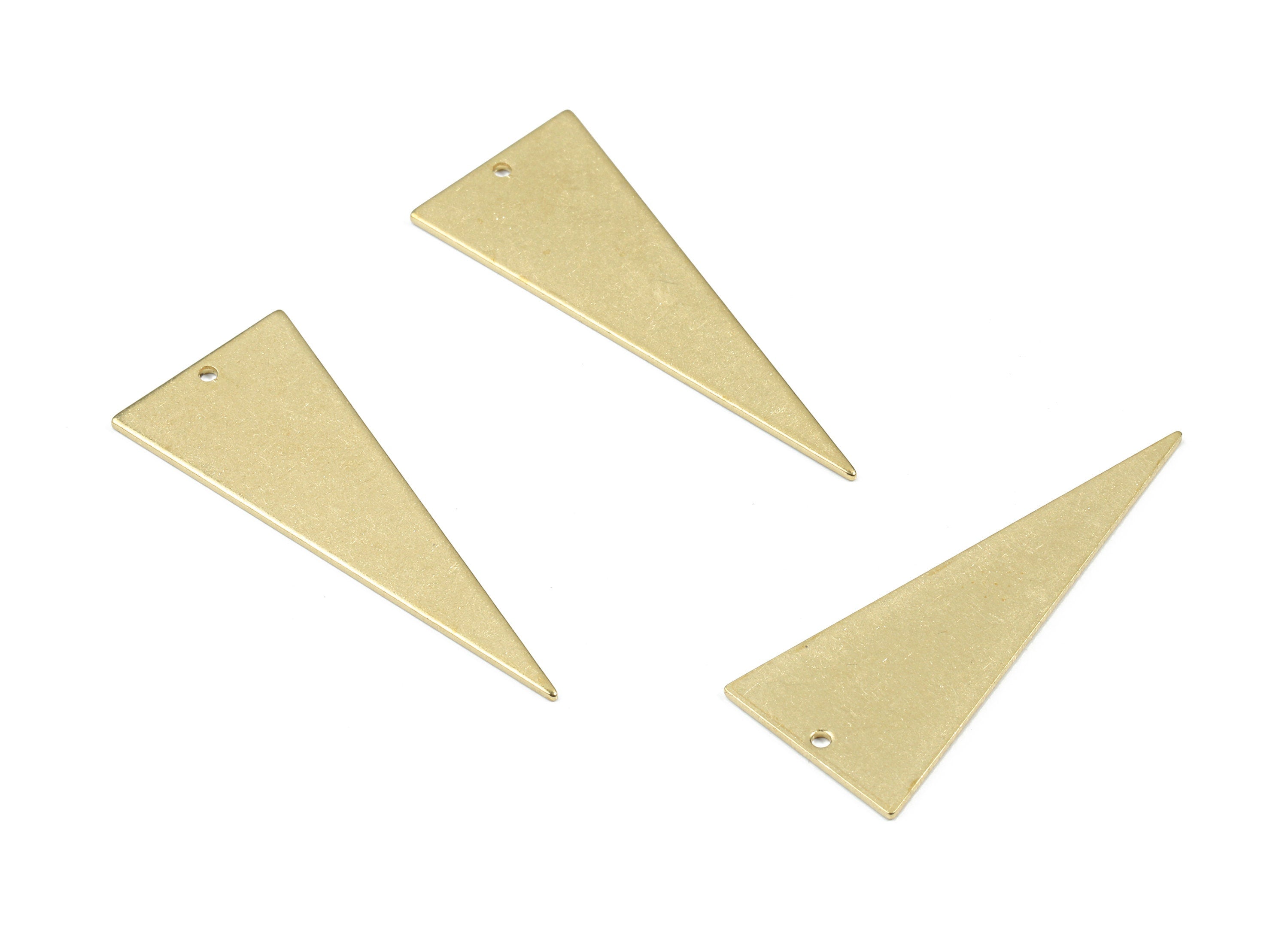 Personalized stamping blank - Brass Triangle Earring Charms - Raw Brass Triangle Pendant - Earring Findings - 37.4x14.98x0.79mm - PP3348 - DOMEDBAZAAR