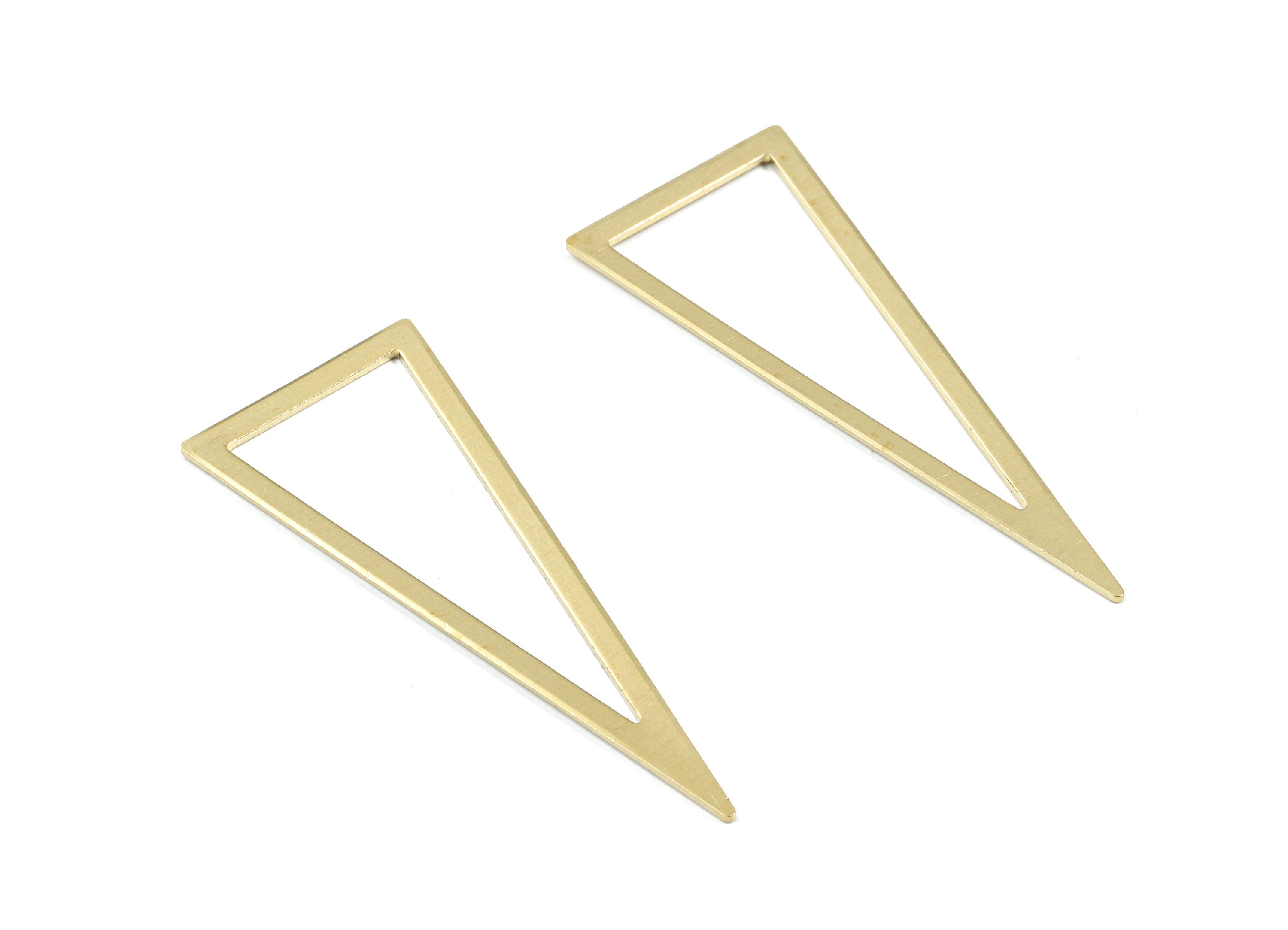 Brass Triangle Charms - Raw Brass Triangle Earring Charm - Earring Findings - Jewelry Supplies - 49.74x20x0.84mm - PP3345 - DOMEDBAZAAR