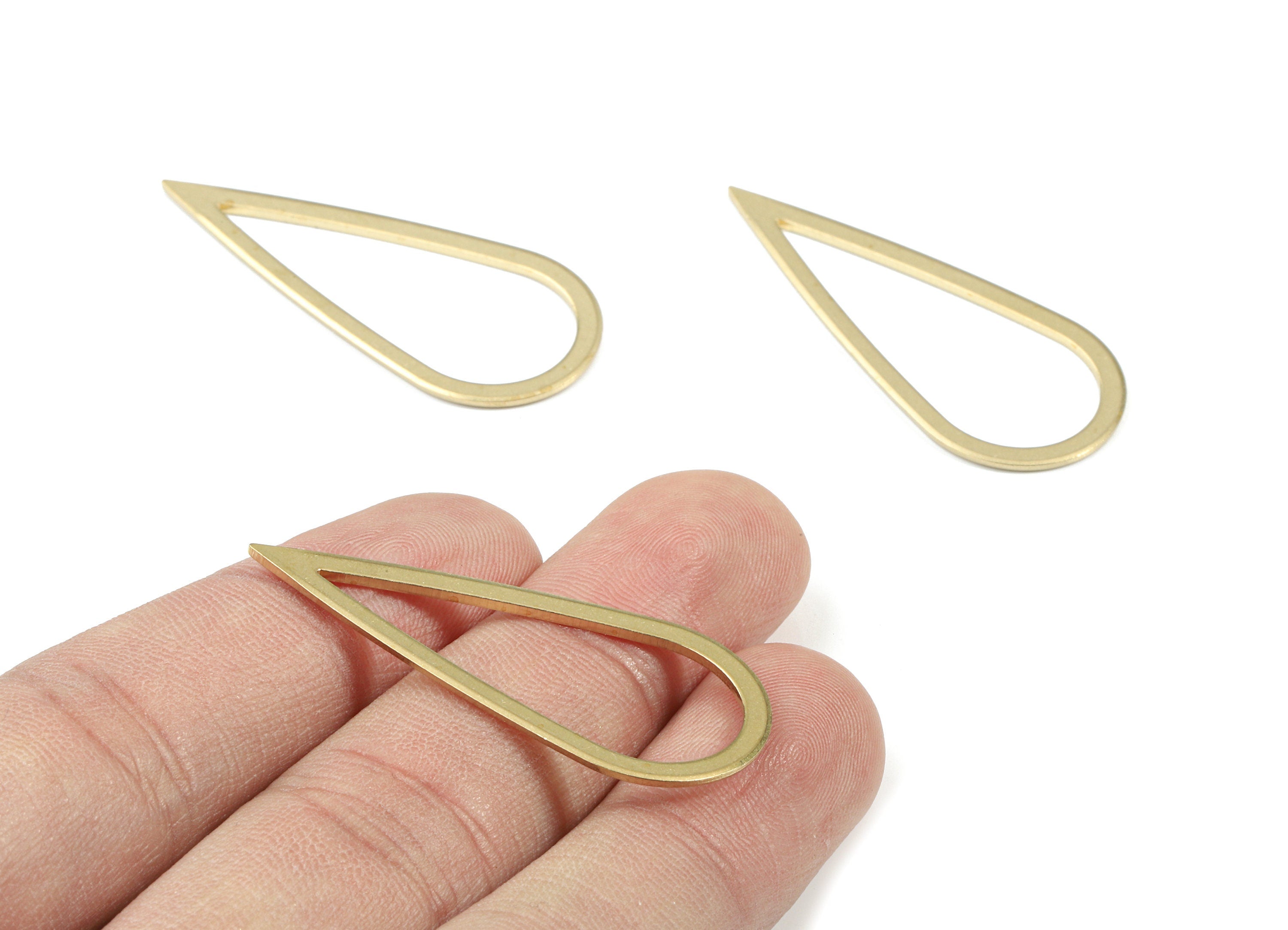 Brass Drop Ring - Raw Brass Drop Connector - Brass Drop Pendant - Earring Findings - Jewelry Supplies - 41.89x18.36x0.99mm - PP3353 - DOMEDBAZAAR