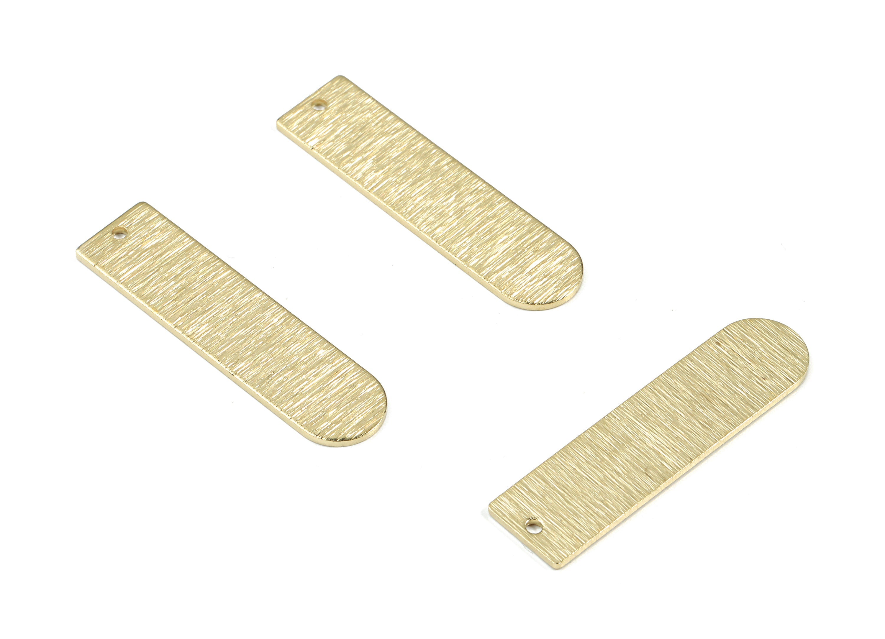 Brass D Earring Charms - Raw Brass Long Oval Pendant - Textured Brass D Charm - Earring Findings - Jewelry Supplies - 35.2x9.2x1mm - PP3367 - DOMEDBAZAAR