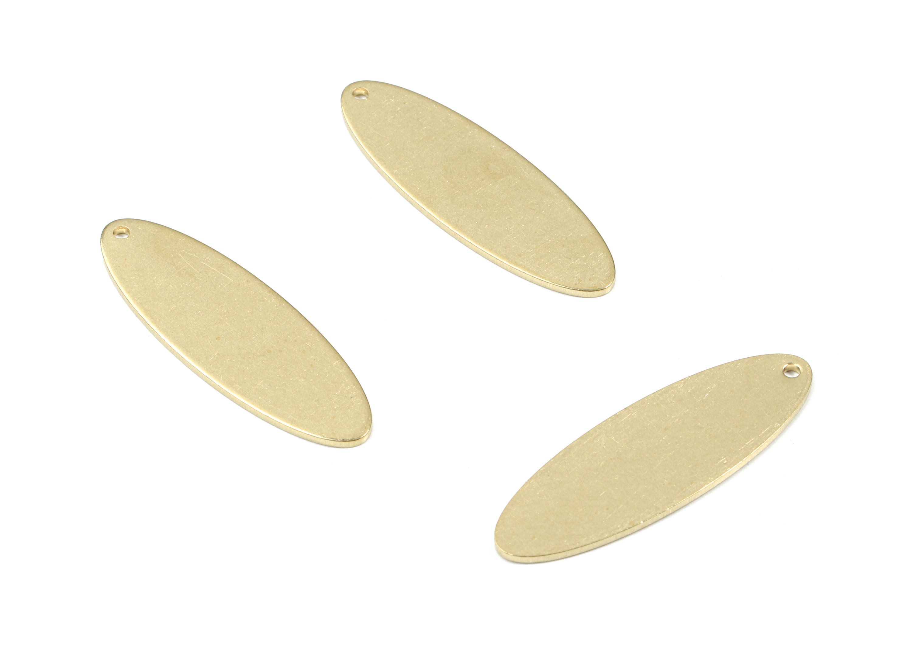 Personalized stamping blank - Brass Oval Earring Charms - Raw Brass Oval Pendant - Earring Findings - 34.82x11.33x1.01mm - PP3371 - DOMEDBAZAAR