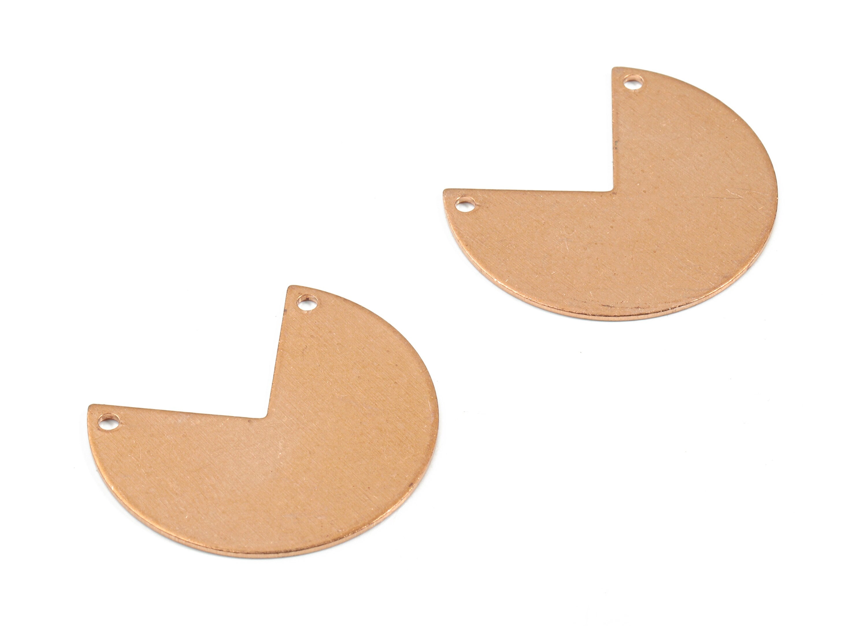 Personalized stamping blank - Copper Three Quarter Connector - Raw Copper Three Quarter Stamping Blank - 30x24.64x0.83mm - PP3397 - DOMEDBAZAAR