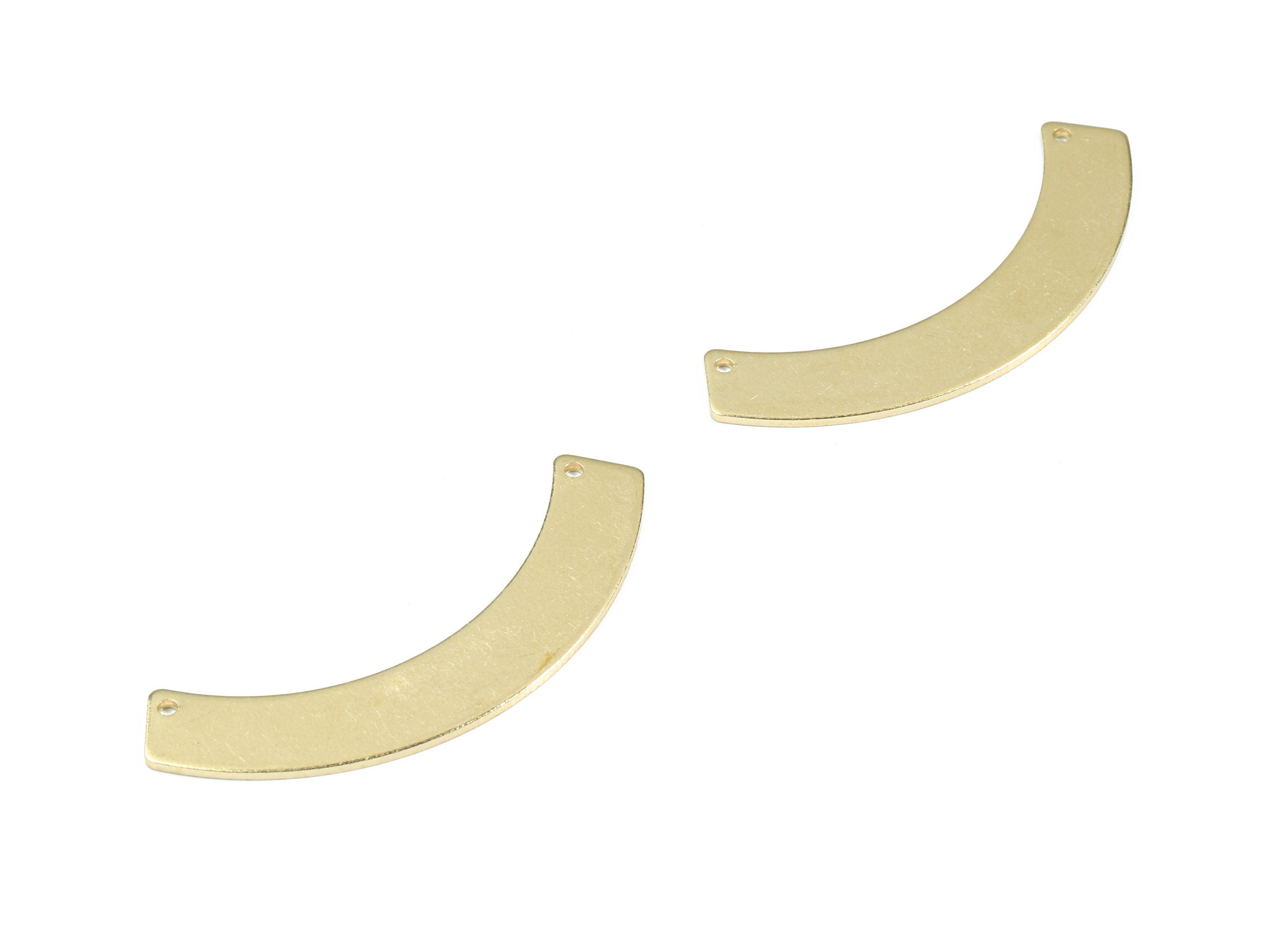 Brass Bent Bar Earring Connector - Raw Brass Bent Bar Necklace Connector - Brass 2 Hole Connector - 47.43x15.74x0.97mm - PP3409 - DOMEDBAZAAR