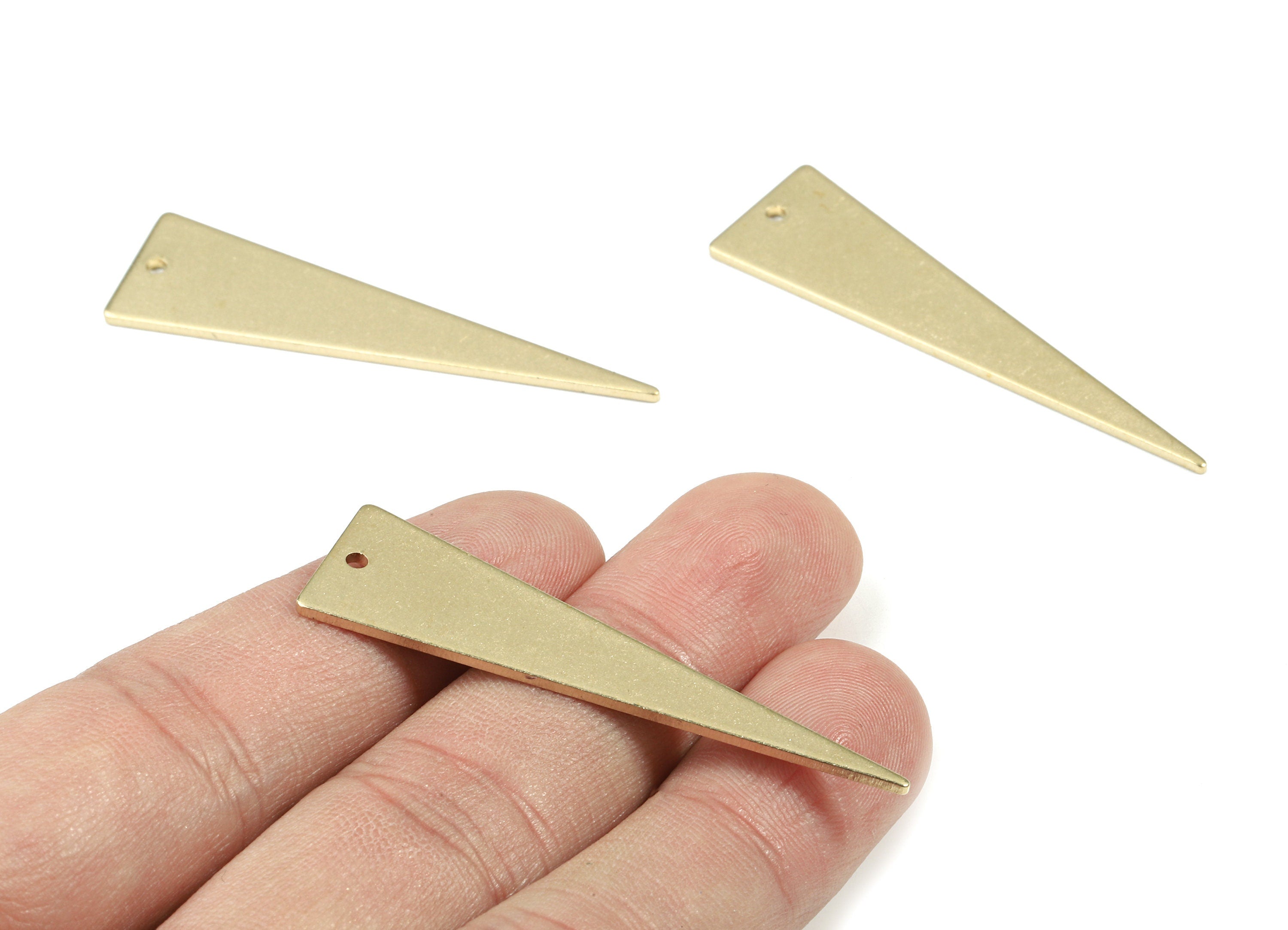 Personalized stamping blank - Brass Triangle Earring Charms - Raw Brass Triangle Pendant - Earring Findings - 50.08x13.97x1.22mm - PP3404 - DOMEDBAZAAR