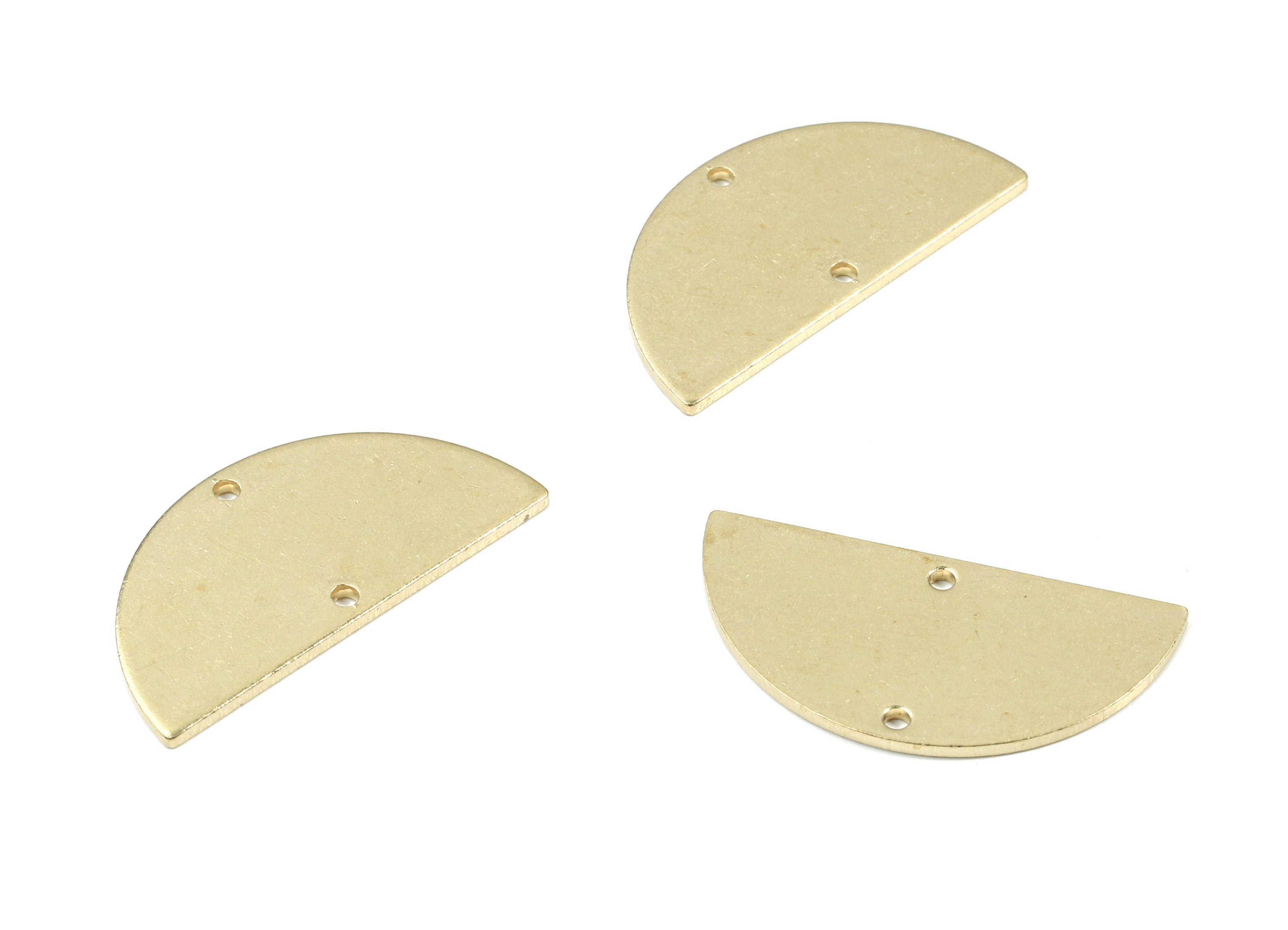 Personalized stamping blank - Brass Semi Circle Connector - Raw Brass Half Moon Necklace Connector - Brass Moon - 30x15x1.1mm - PP3407 - DOMEDBAZAAR