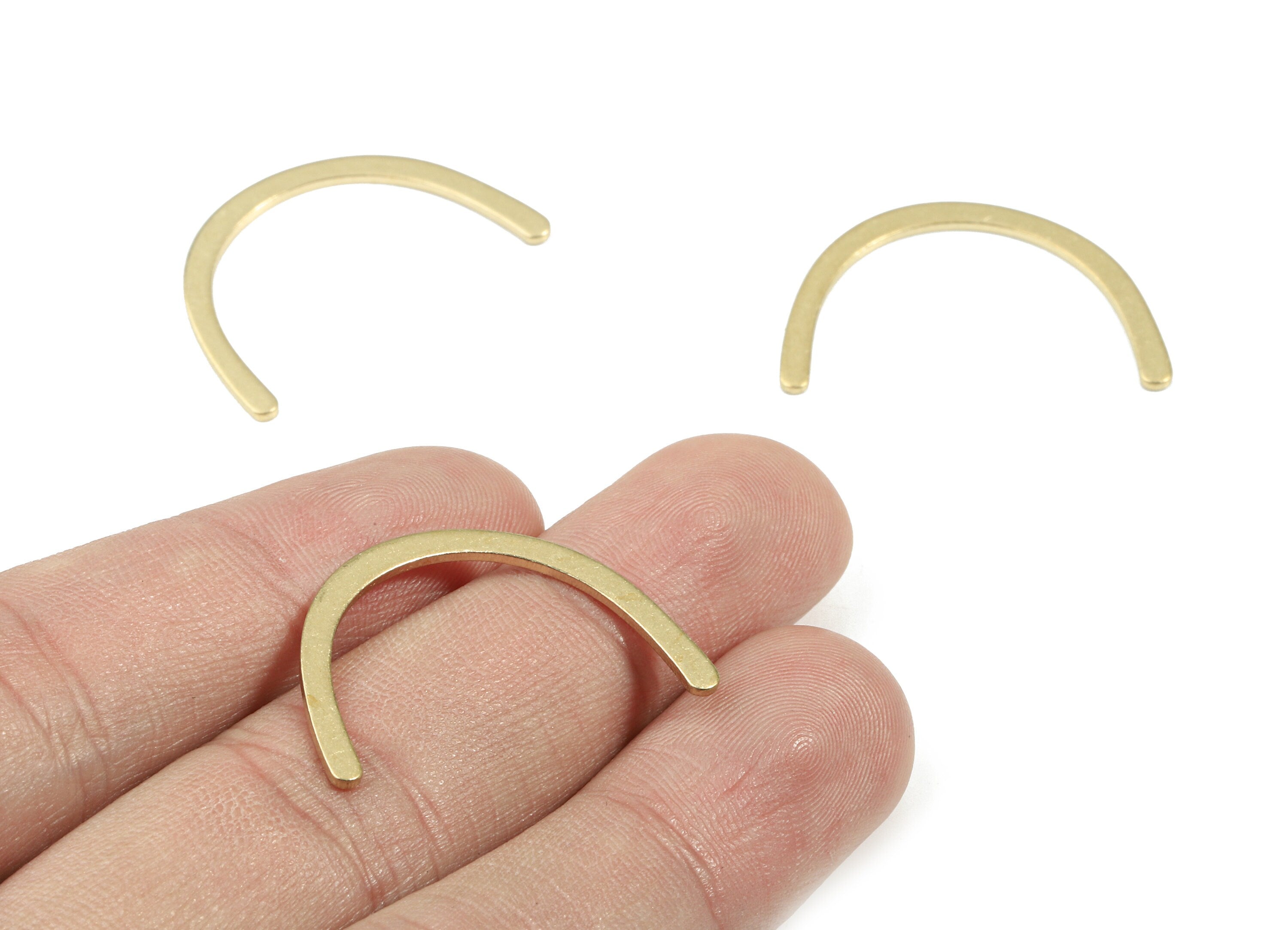 Brass U Figure - Raw Brass Bent Bar Figure - Wall Decoration - Jewelry Making - 29.75x19.1x0.99mm - PP3412 - DOMEDBAZAAR